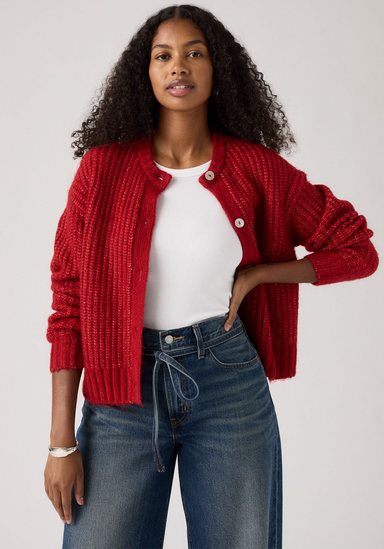 Levi's® Strickjacke Wärmender, pflegeleichter Materialmix