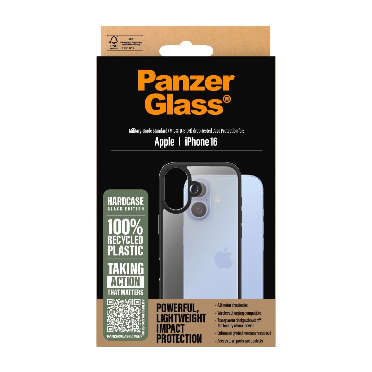 CARE by PanzerGlass Handyhülle »HardCase für Apple iPhone 16«, Backcover, Schutzhülle, Handyschutzhülle, Case, Schutzcase, stossfest