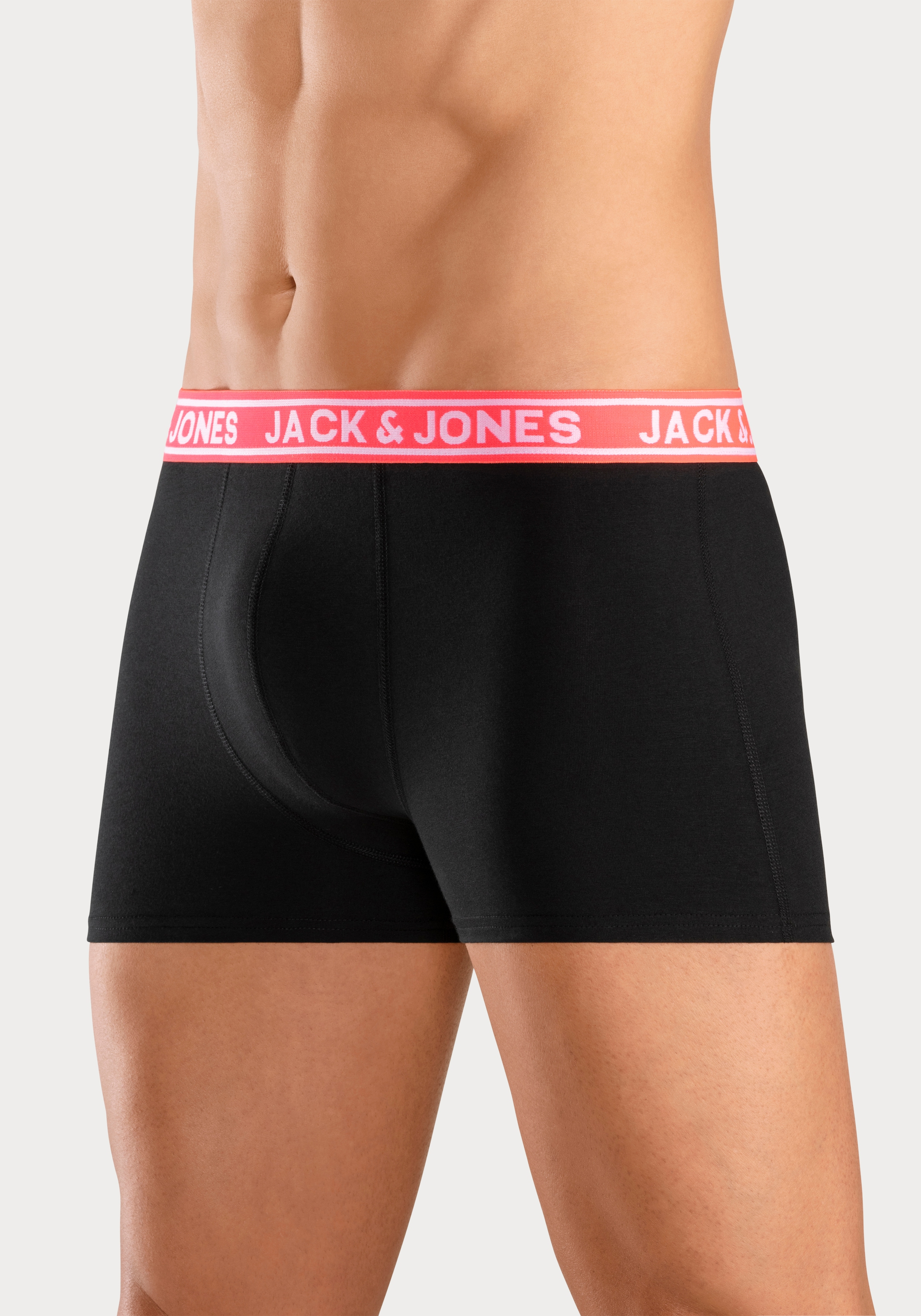 Jack & Jones Trunk »JACCRISP im 6er Pack mit Logobund und Stretchkomfort«, (Packung, 6 St.), unifarben mit Farbeinsatz, modisch, eng anliegend, Baumwollmischung