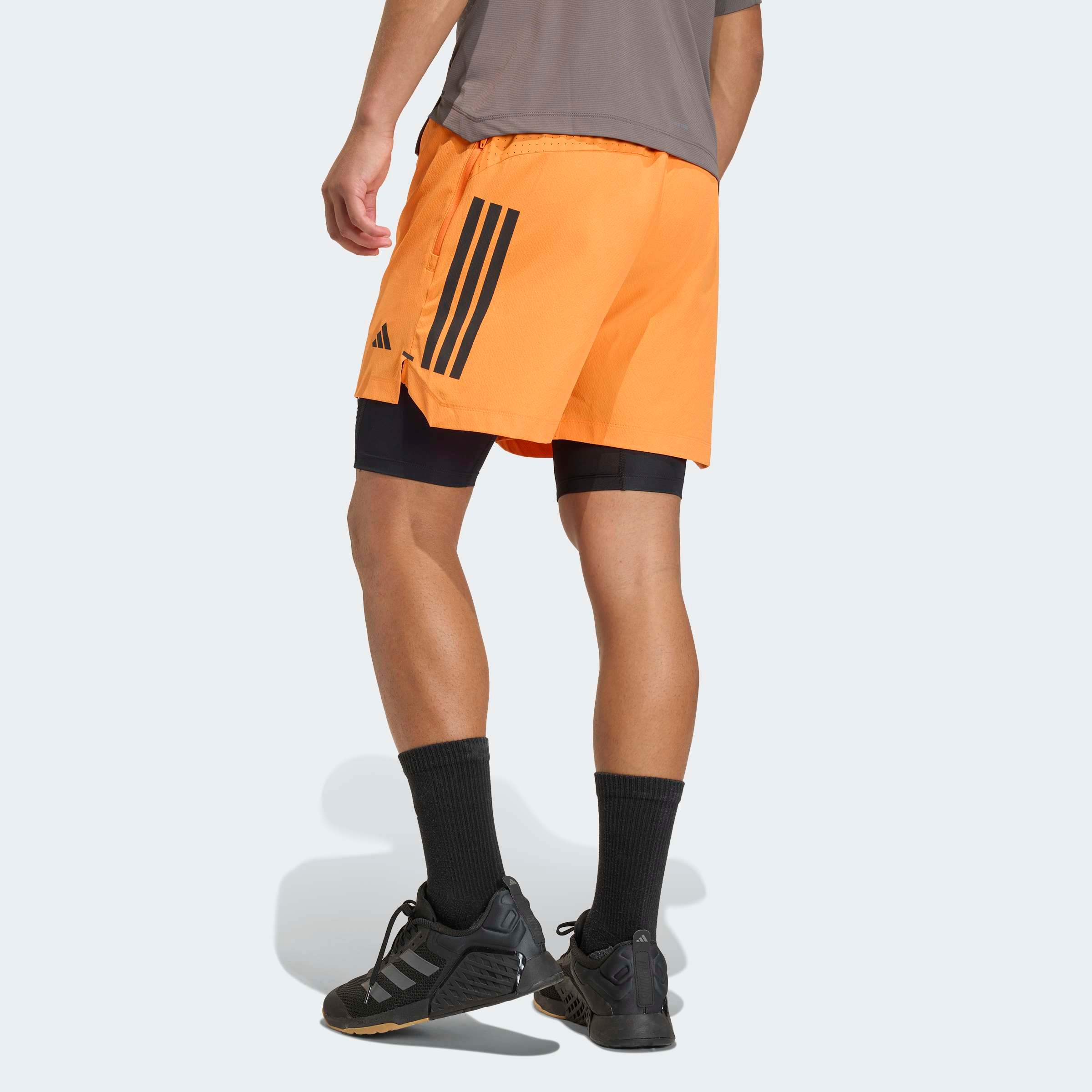 adidas Sportshorts D4T PrimeLift 3 Stripes KA1197 Orange Regular Fit