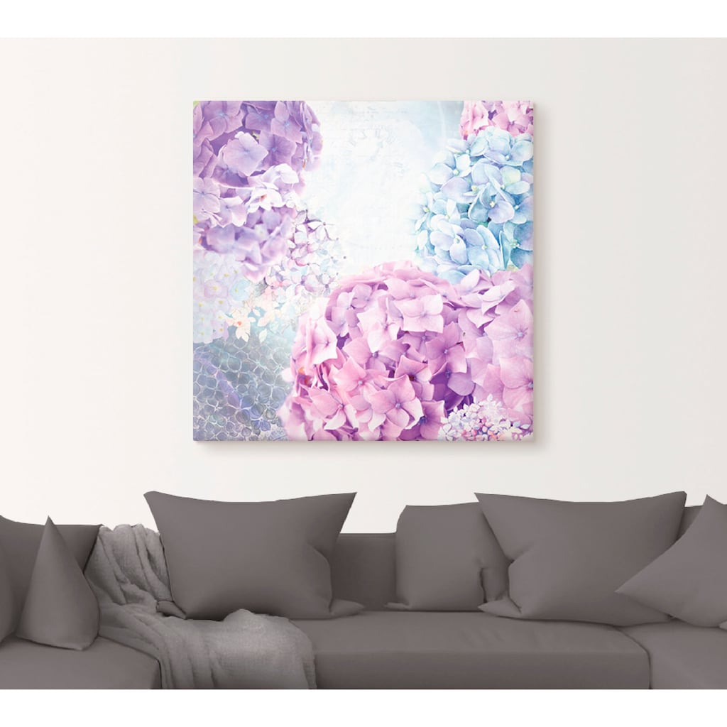 Artland Wandbild »Blau und Pink Hortensie«, Blumen, (1 St.)