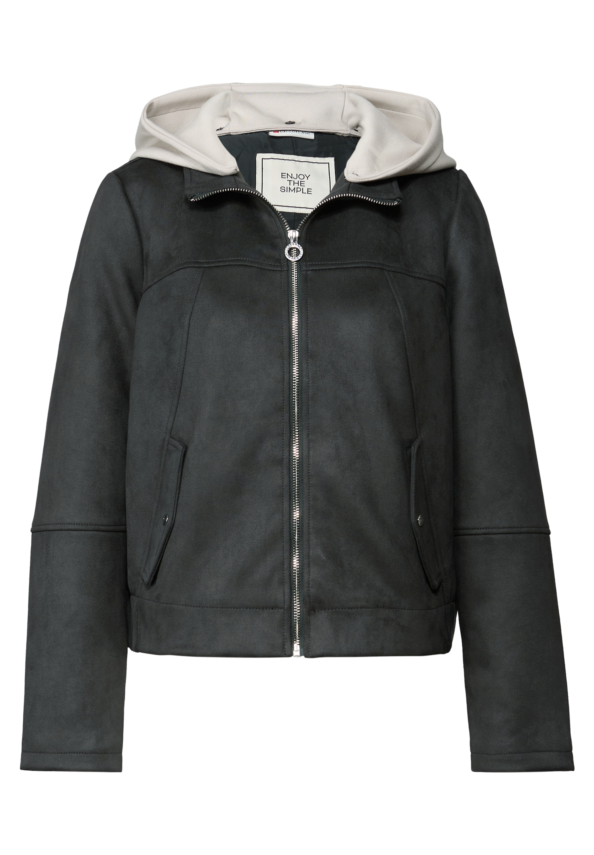 STREET ONE Blouson, mit Kapuze, Kurze Jacke mit Stehkragen und abnehmbarer Kapuze