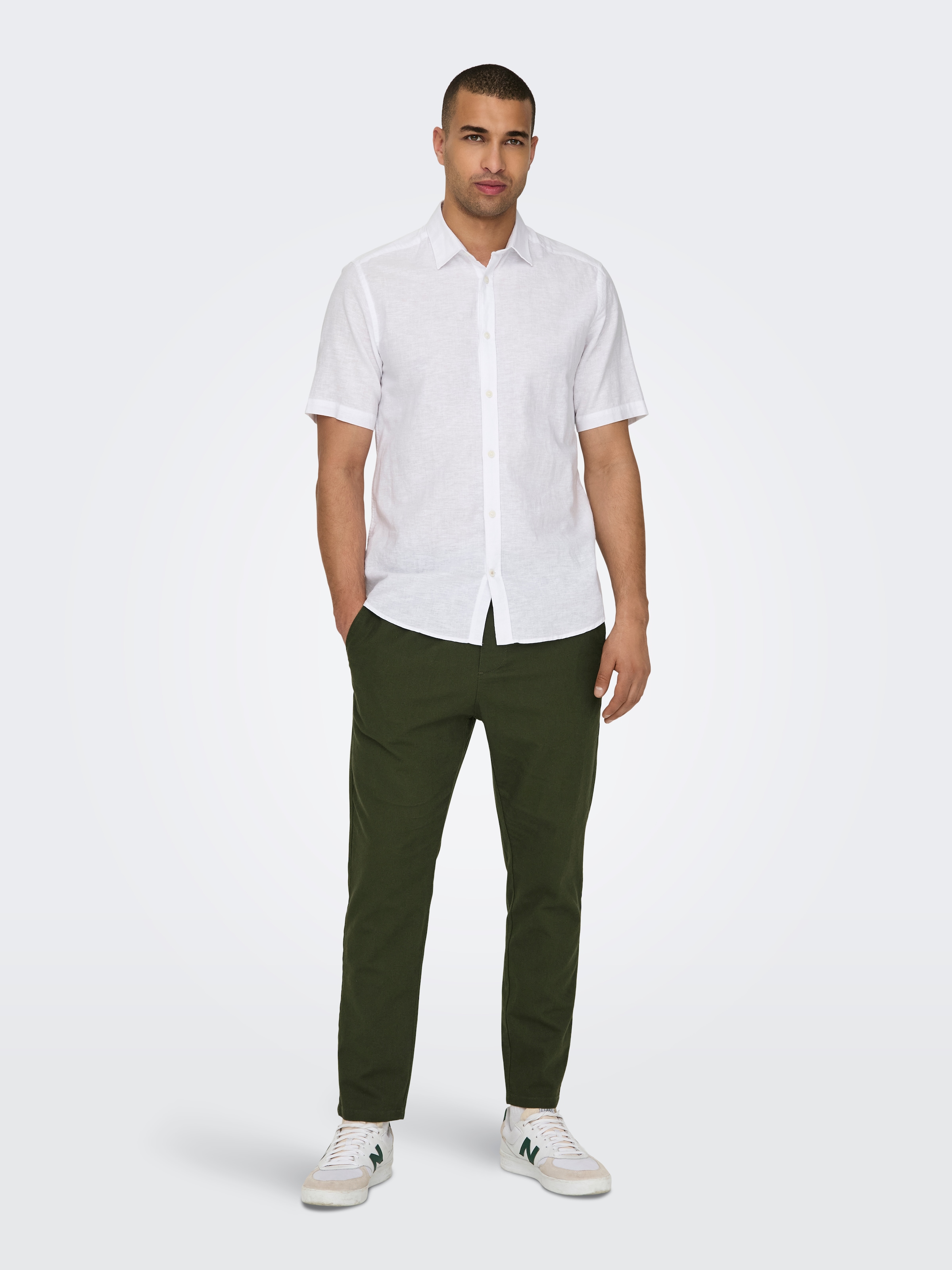ONLY & SONS Stoffhose »ONSLINUS CROP 0007 COT LIN PNT NOOS«, mit Leinen