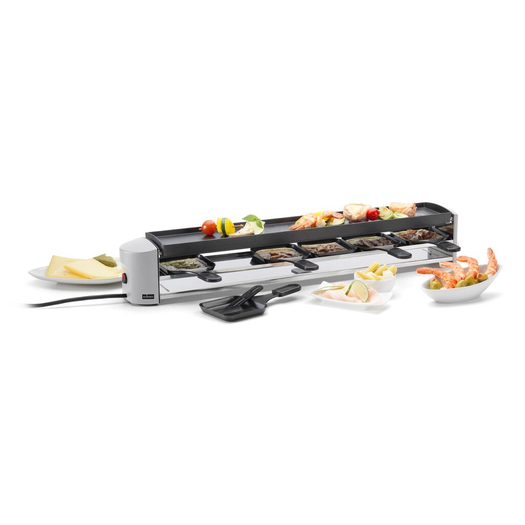 Raclette »Cheeseboard Six, Silberfarben, 6 Personen«, 6 St. Raclettepfännchen, 1000 W