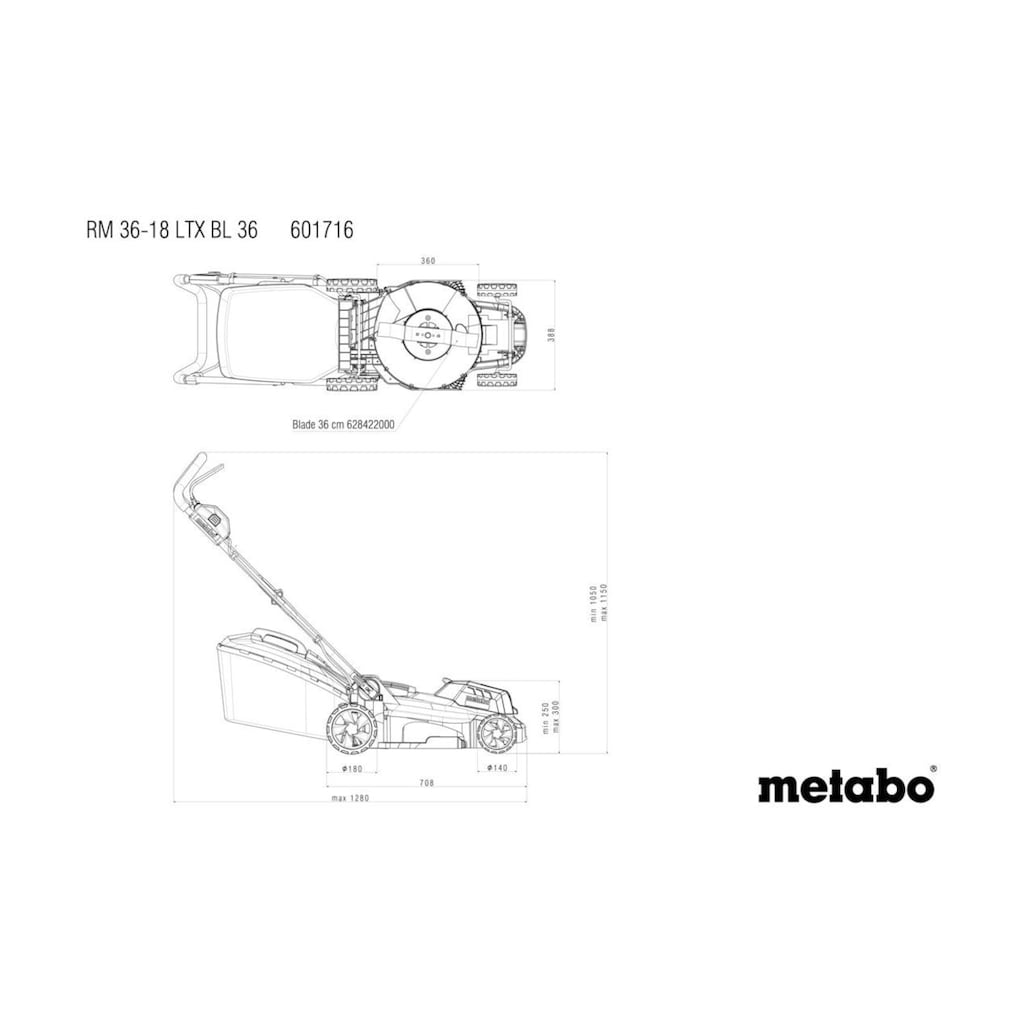 metabo Akkurasenmäher »RM 36-18 LTX«