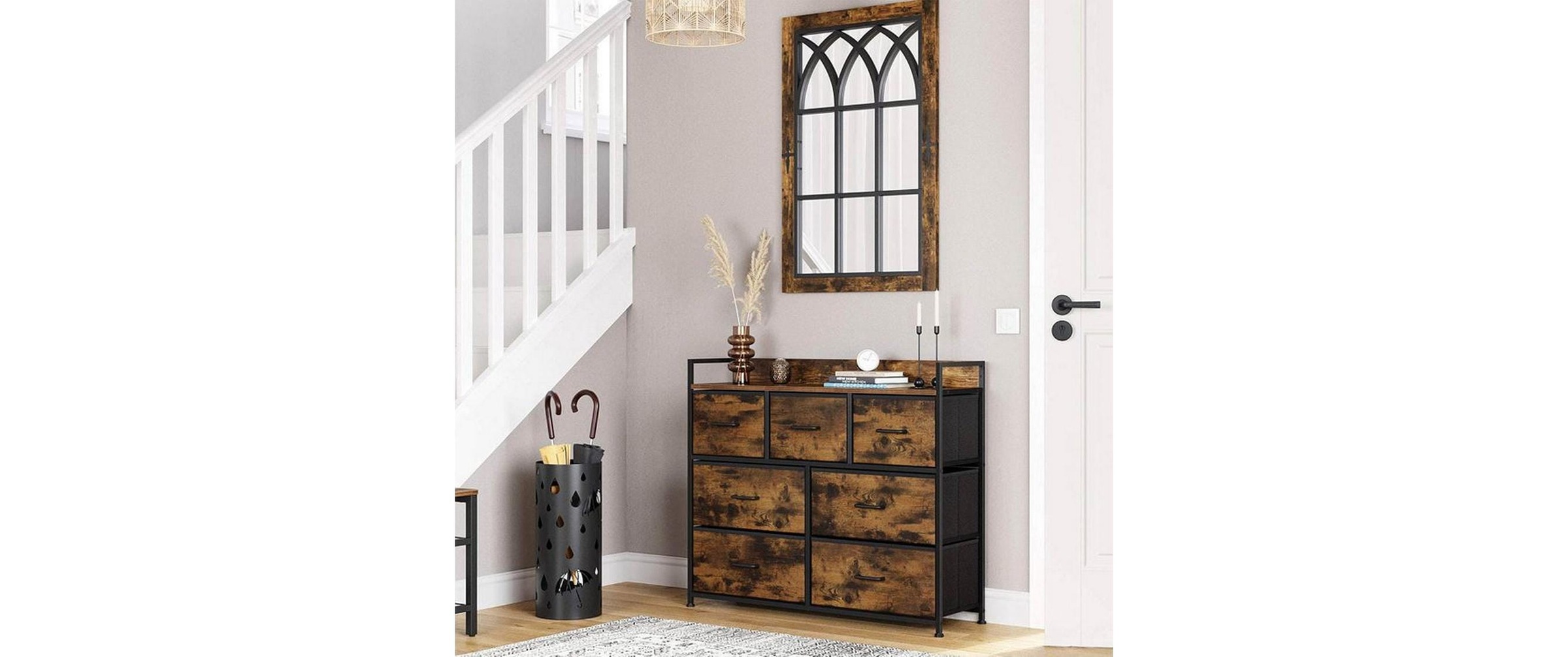 SONGMICS Kommode »45440 cm x 85 cm, Braun/Schwarz«