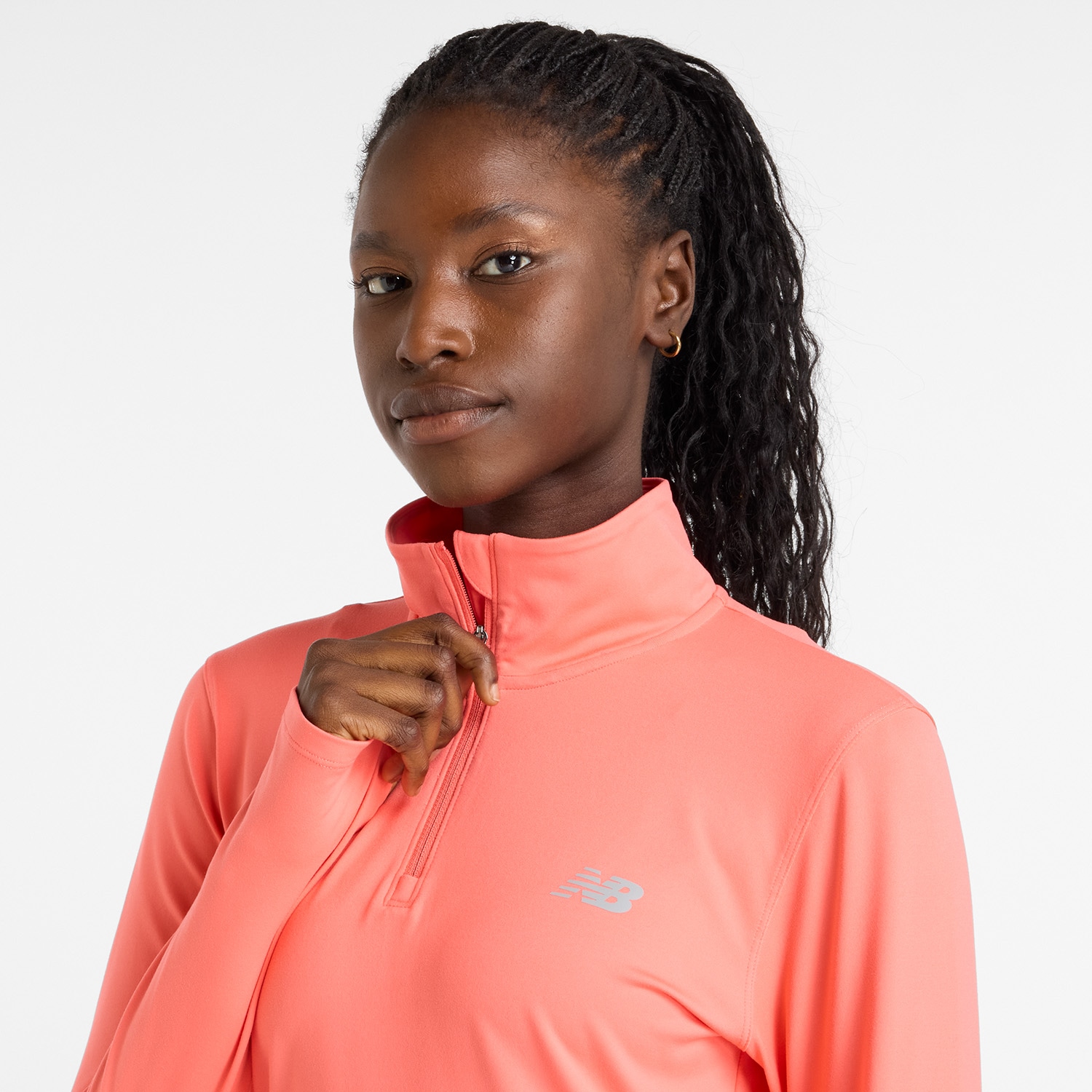 New Balance Laufshirt »Sport Essentialspace Dye Quarter Zip PINK TAFFY«