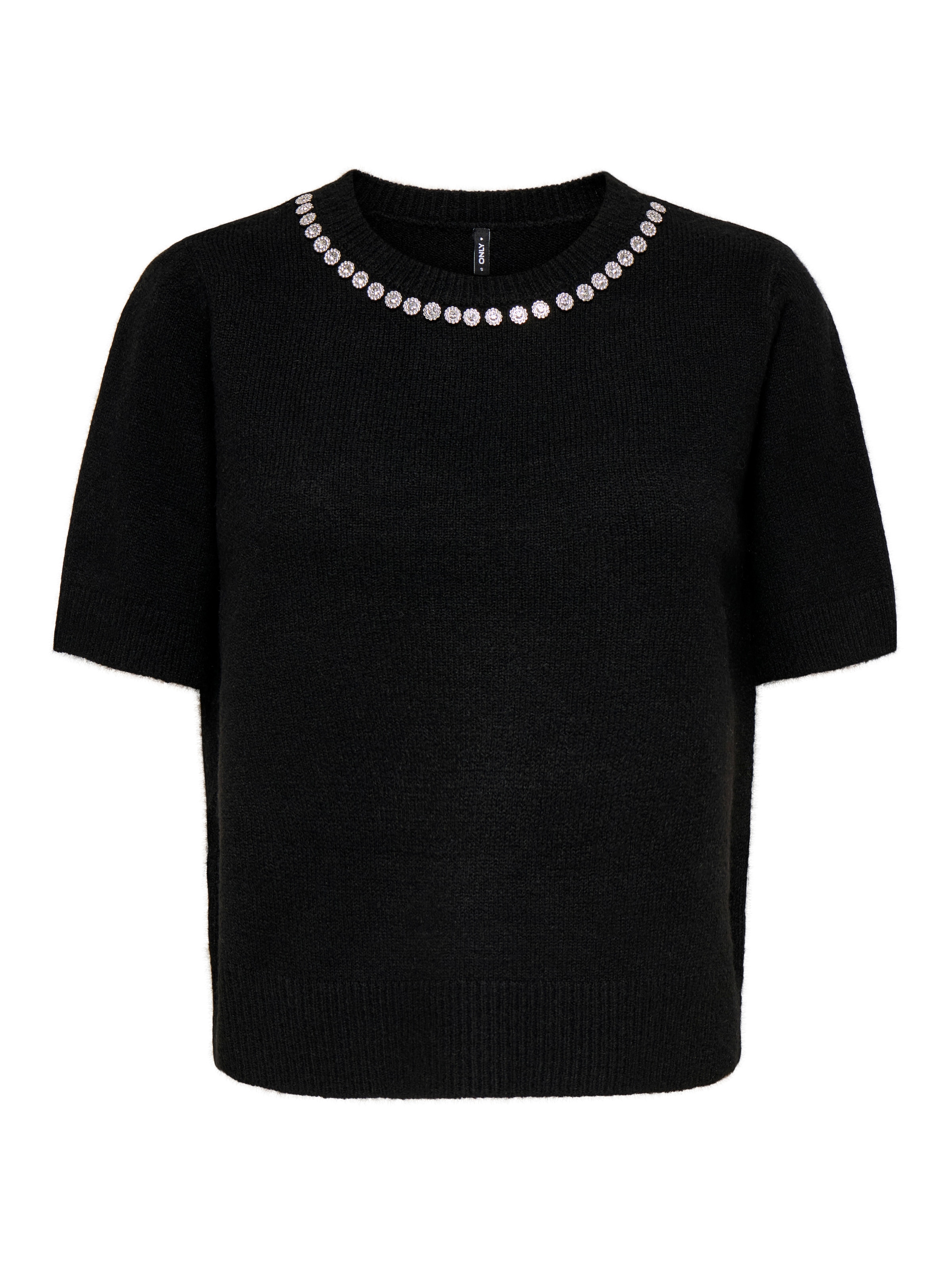ONLY Kurzarmpullover »ONLABBY LIFE SS BLING TOP O-NECK KNT«