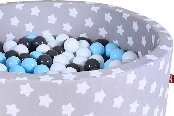 Knorrtoys® Bällebad »Soft, Grey White Stars«, mit 300 Bälle creme/Grey/lightBlue; Made in Europe