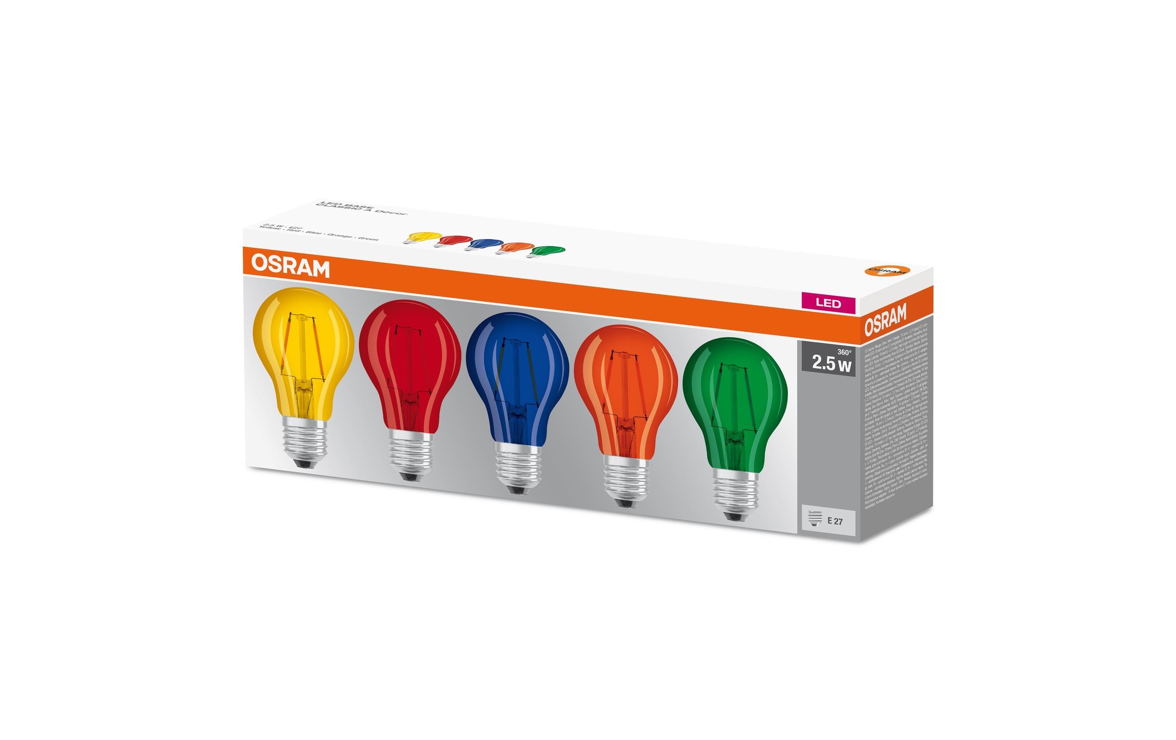 Osram LED-Leuchtmittel »Star Color Box, 2.5W, E27, 5 Stück,«, E27, 1 St., Farbwechsler