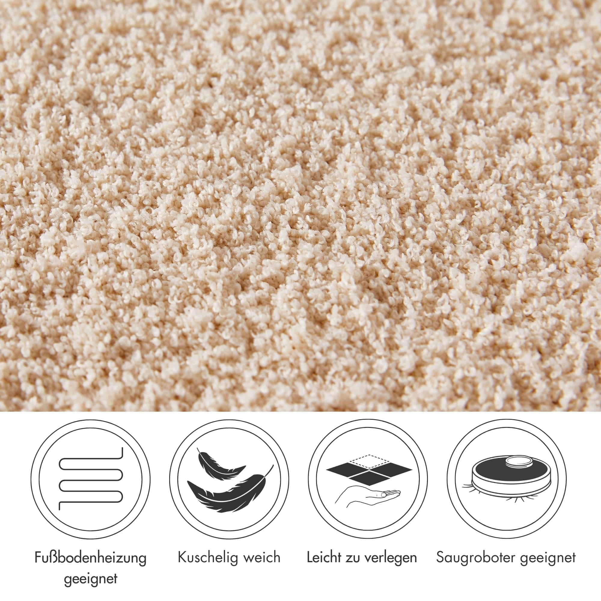 Andiamo Teppichboden »Softness, Velours, Made in Belgium«, rechteckig, 17 mm Höhe, Uni Farben, Breite 400 cm, besonders weich, Wohnzimmer, Schlafzimmer