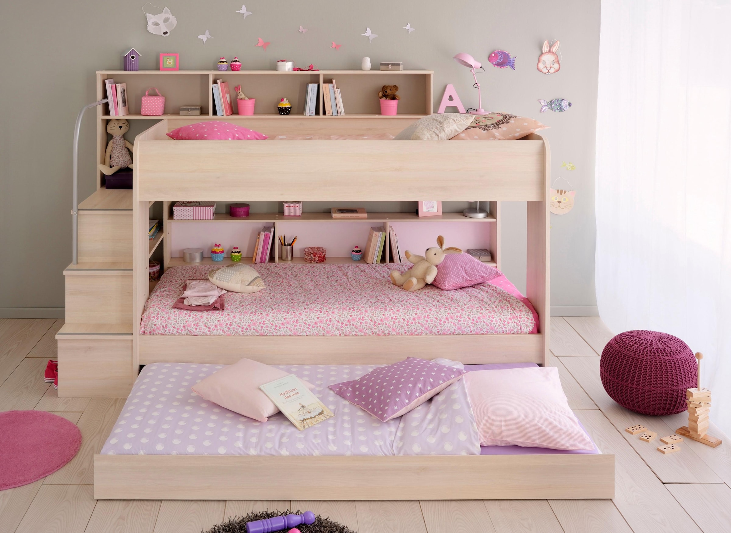 Parisot Jugendzimmer-Set »Bibop«, (Set, 2 tlg., Etagenbett, Schrank)