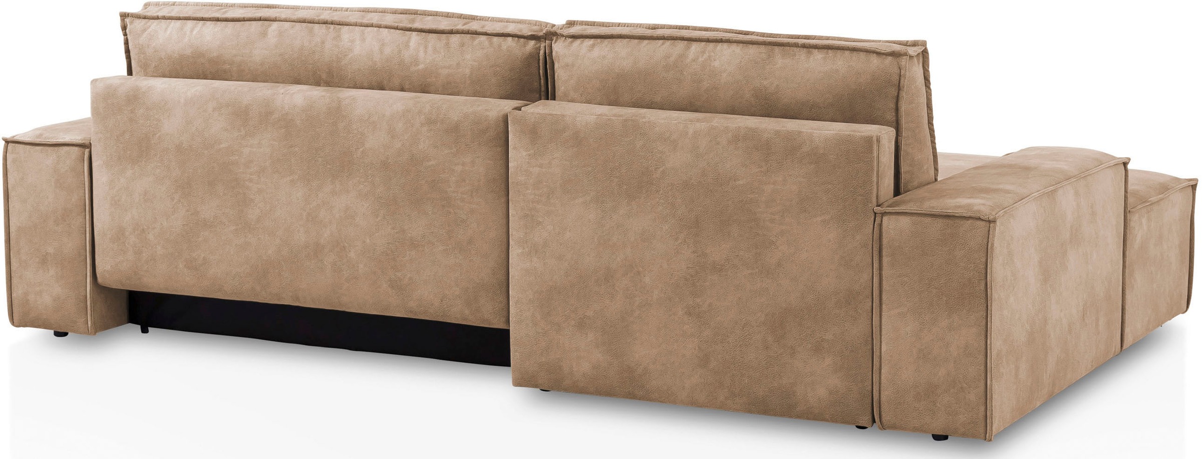 Home affaire Ecksofa SHERWOOD Schlafsofa 267 cm, L-Form, Schlaffunktion mit Bettkasten (210x136 cm), Cord, Vintage, Samtvelours