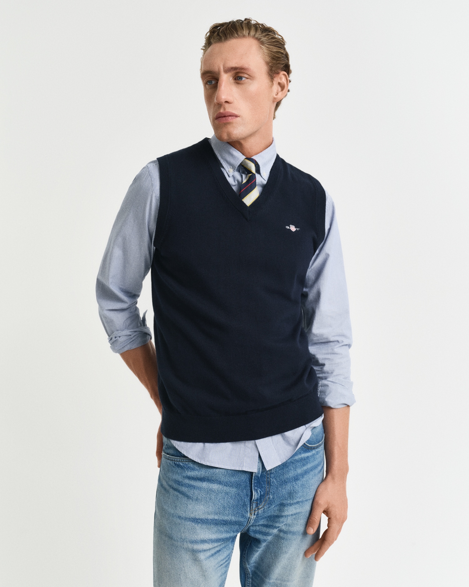 Gant Pullunder »CLASSIC COTTON SLIPOVER«, Premium Pullunder aus weicher 100% Baumwolle, Ärmellos