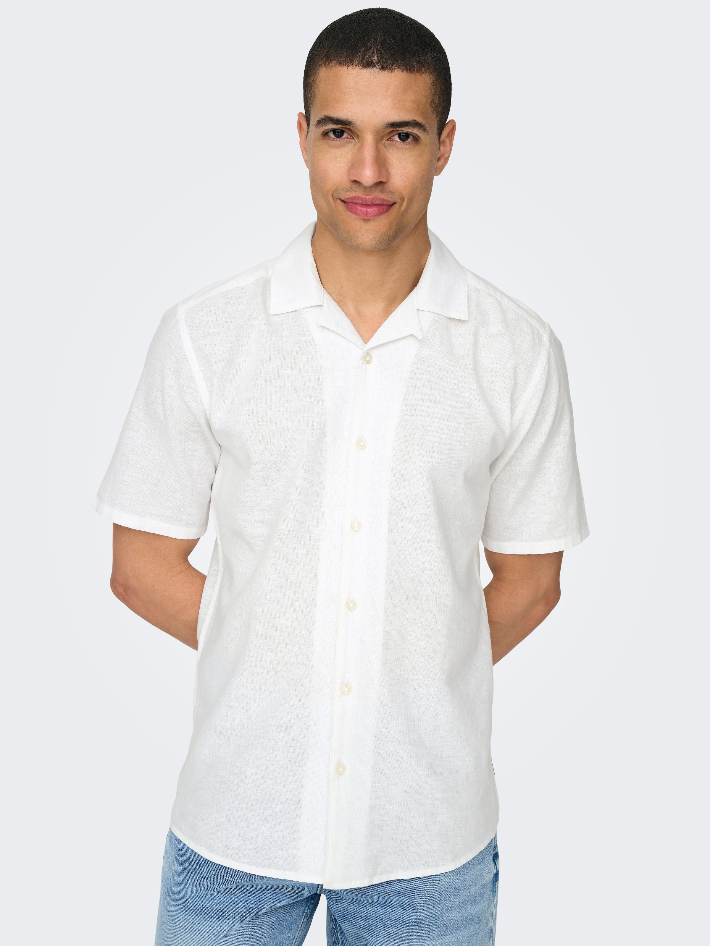 ONLY & SONS Kurzarmhemd »ONSCAIDEN SS SOLID RESORT LINEN NOOS«