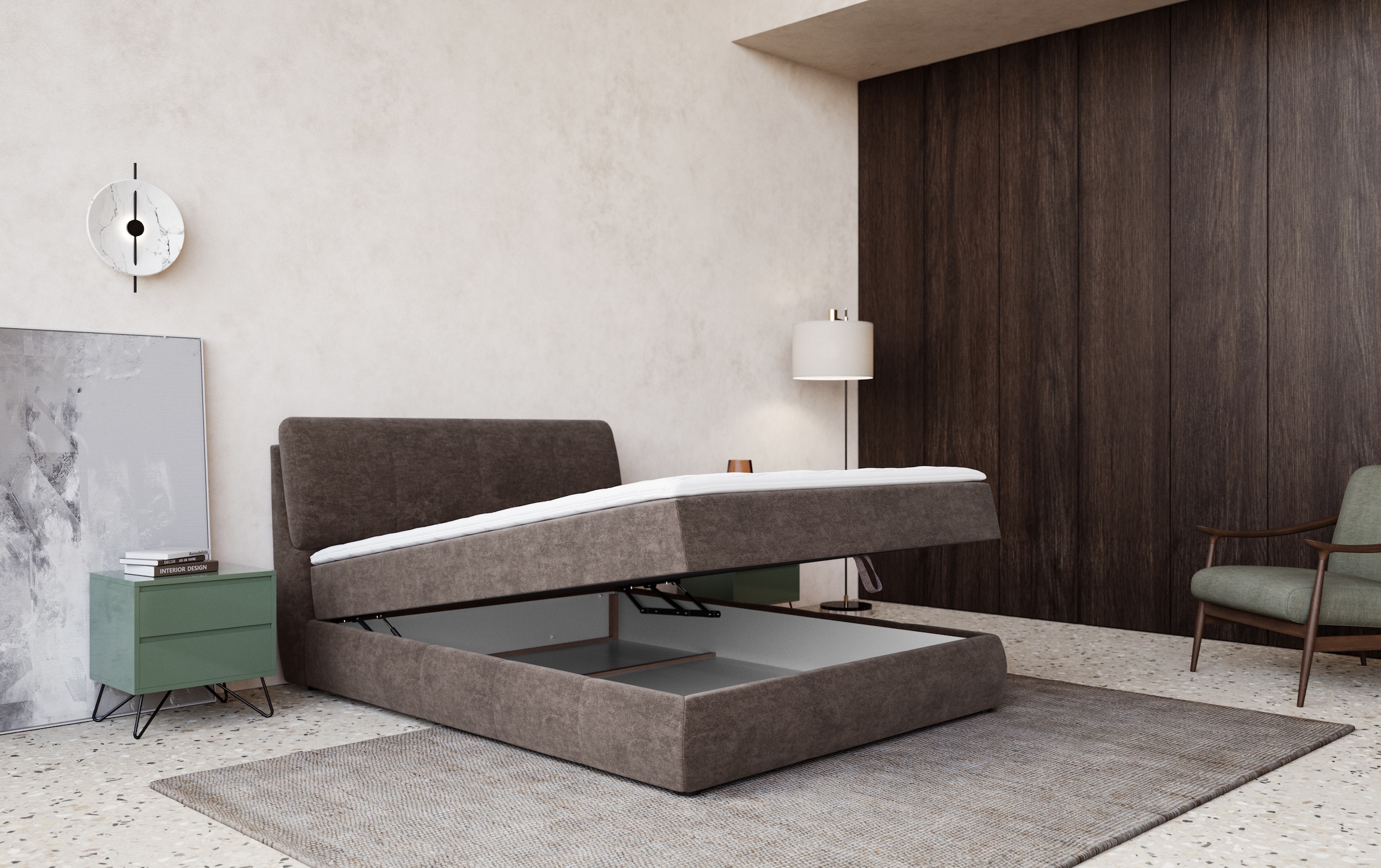 COTTA Boxbett »Cooper«, inkl. Topper, Bettkasten und verstellbarem Kopfteil
