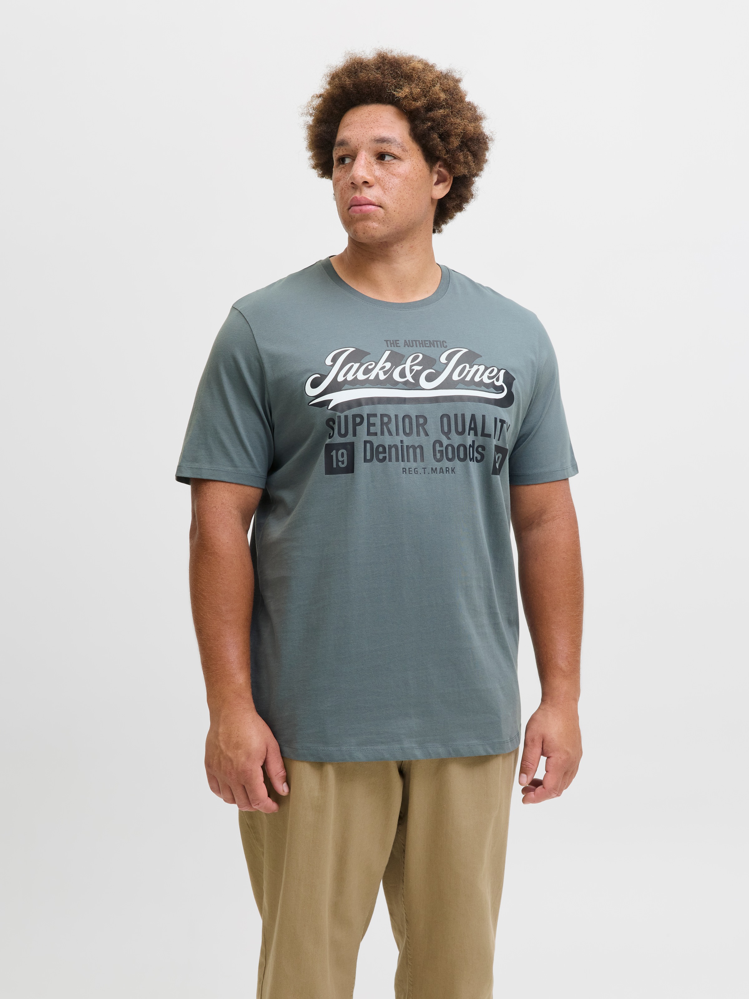 Jack & Jones PlusSize T-Shirt »JJELOGO TEE SS 2 COL AW25 3PK MP PLS«, (Packung, 3 tlg.)