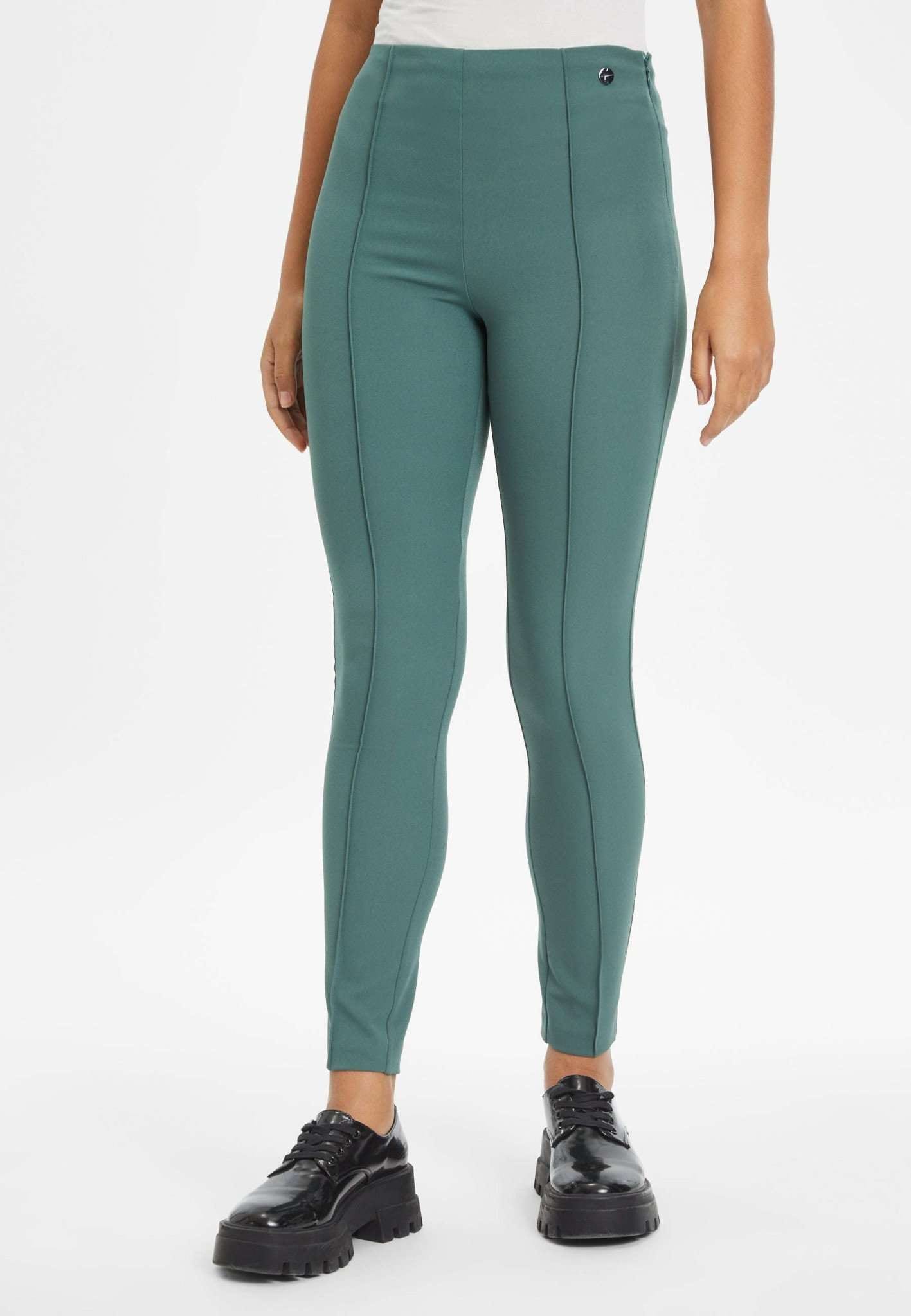 Leggings Basic Donna Tamaris Assisi, In Cotone Ed Elastan, Neri Con Stampa Tonale