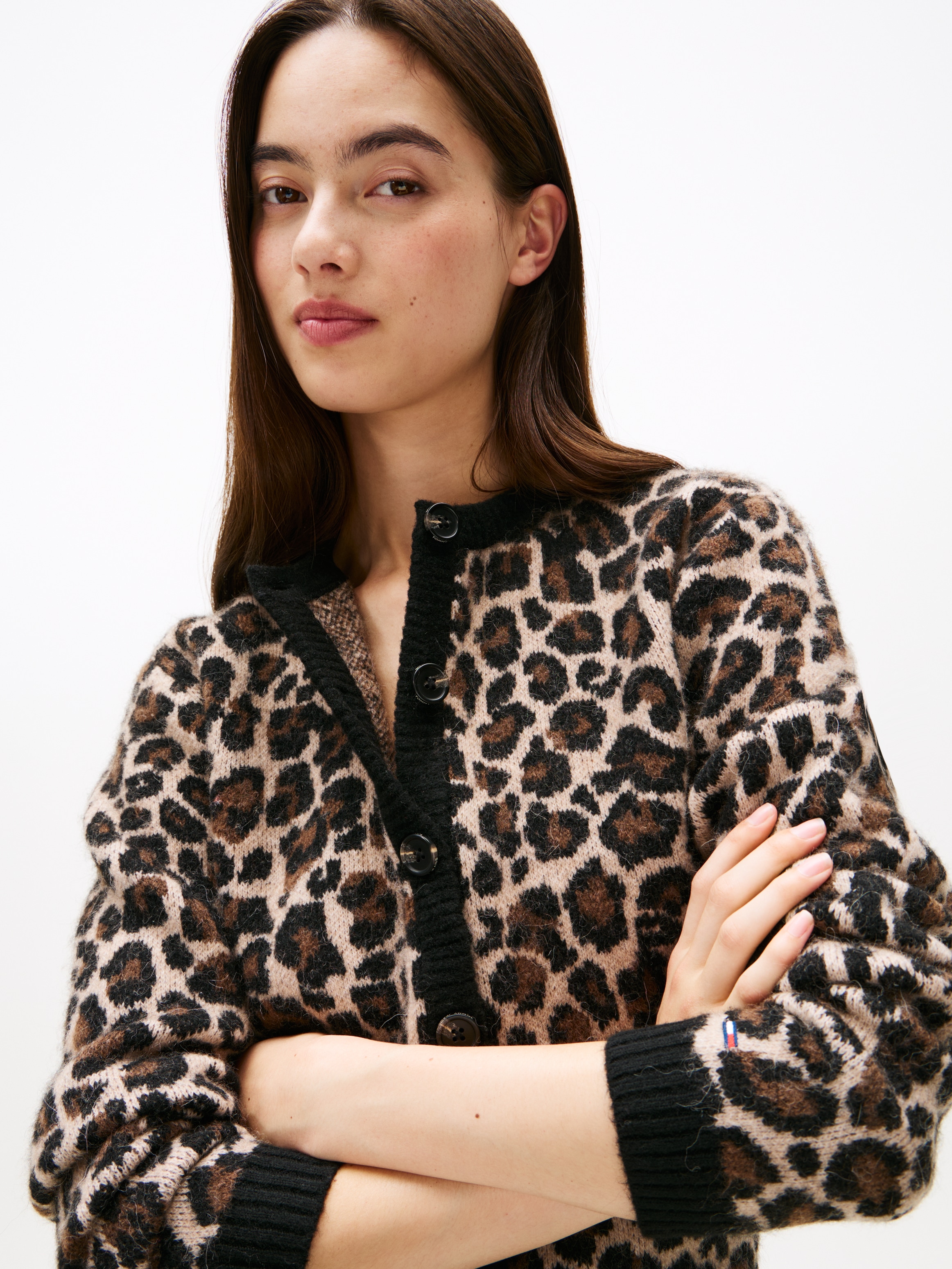 Tommy Jeans Strickjacke »TJW LEOPARD CARDIGAN«, mit Leo Strickmuster