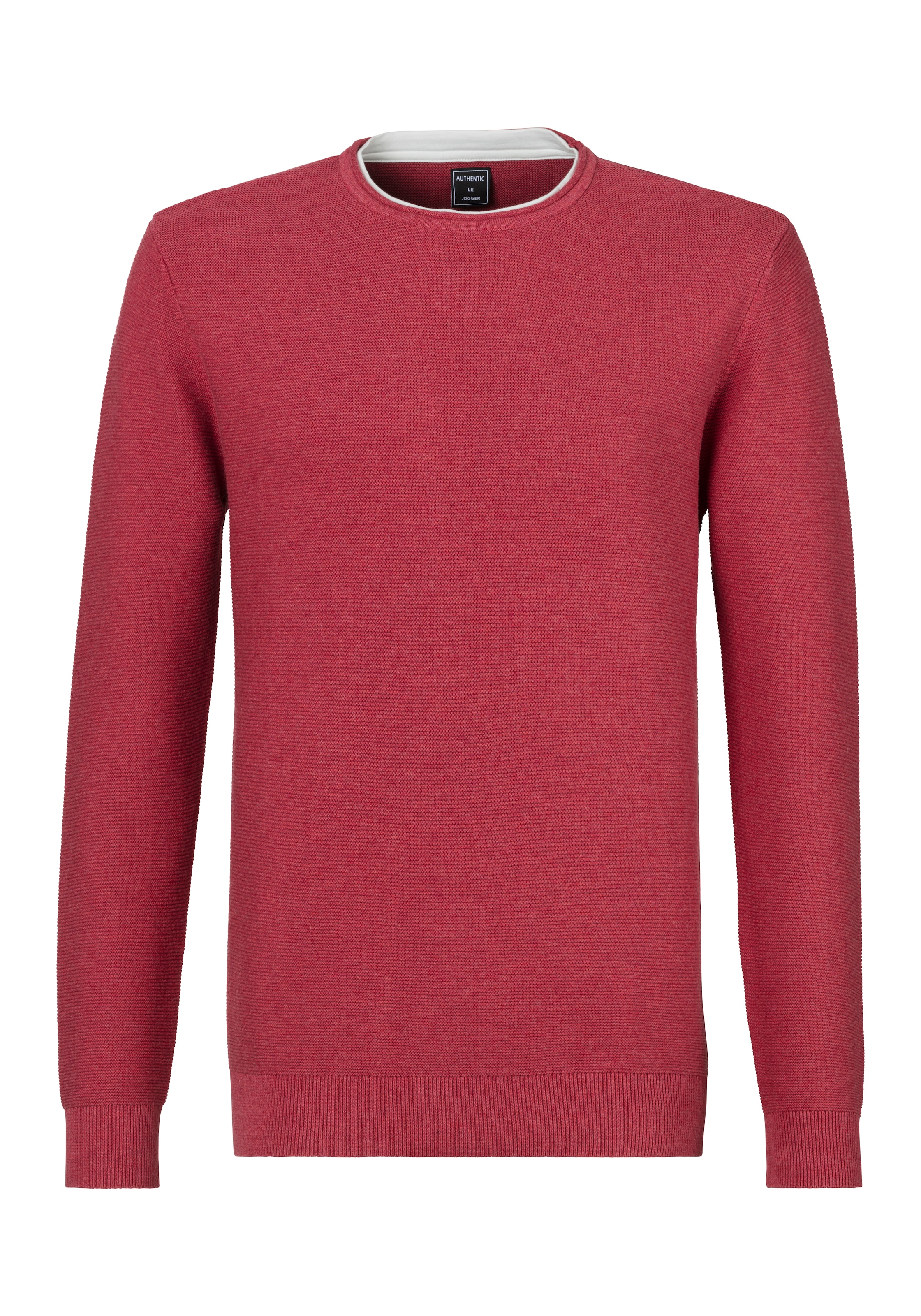 AUTHENTIC LE JOGGER Strickpullover, mit Double-Layer Optik, Pullover aus reiner Baumwolle
