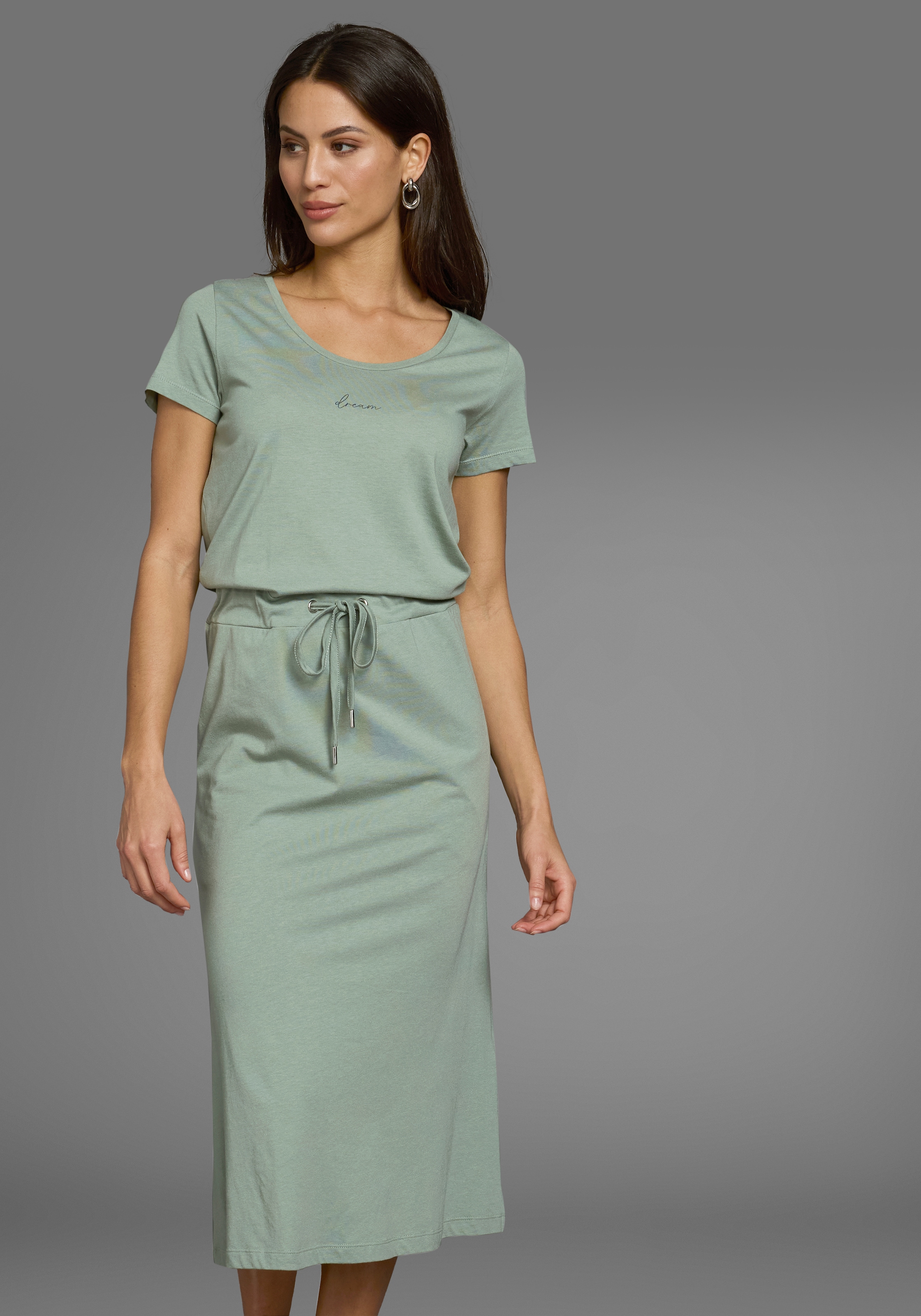 Laura Scott Midikleid, mit Bindeband am Bund & versteckte Eingrifftaschen - NEUE KOLLEKTION