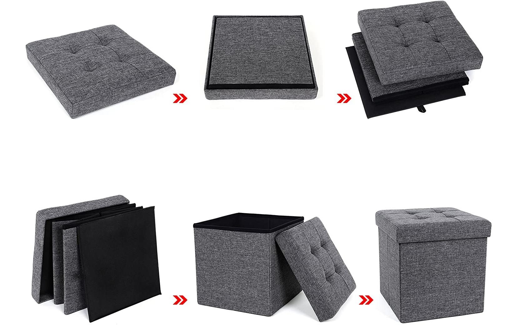 SONGMICS Hocker »Hocker mit Stauraum, Dunkelgrau«