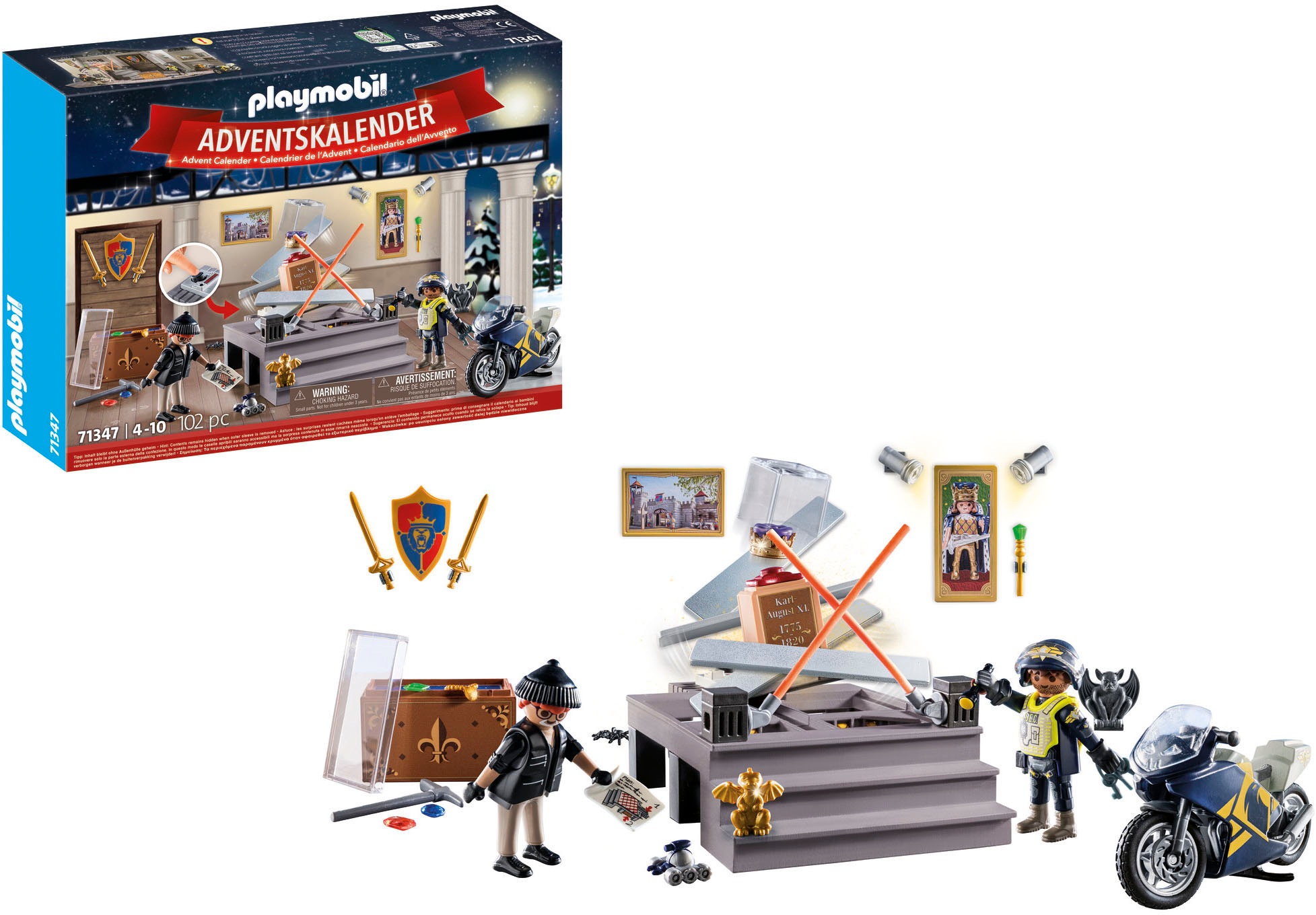 Playmobil® Spielzeug-Adventskalender »Spielbausteine, Polizei Museumsdiebstahl (71347)«, ab 4 Jahren, City Action