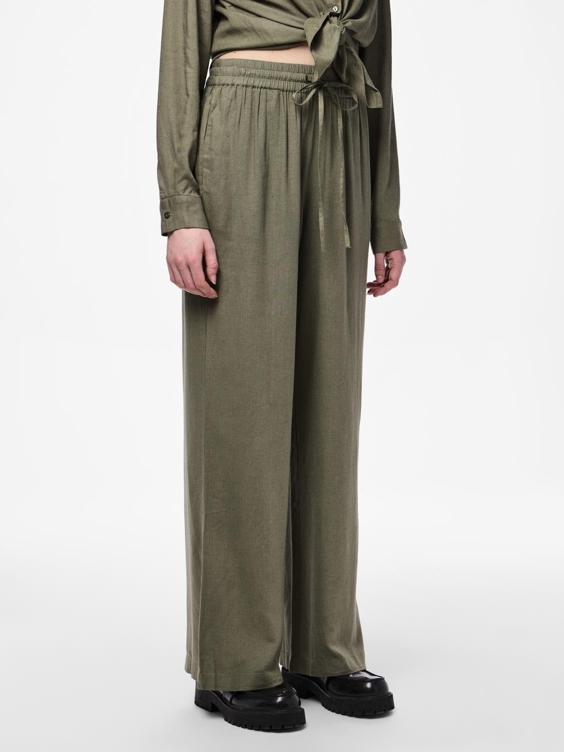 pieces Schlupfhose »PCPIA HW WIDE PANTS WVN NOOS«