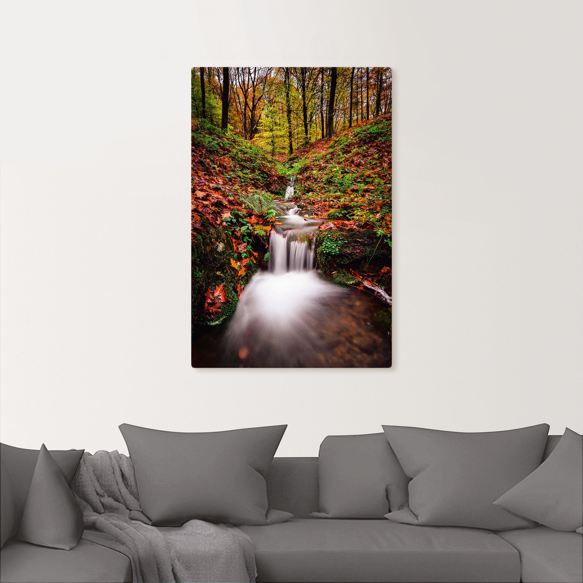 Artland Wandbild »Wildwasser Bach - Berge von Asturien«, Wasserfallbilder, (1 St.), als Alubild, Leinwandbild, Wandaufkleber oder Poster in versch. Grössen