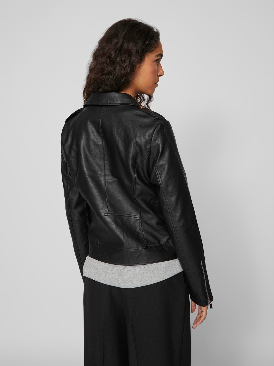 Vila Lederimitatjacke »VICARA COATED JACKET - NOOS«, mit Biker Details