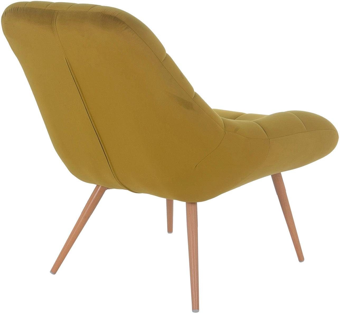 SalesFever Relaxsessel »Toulon - Komfortabler Loungesessel«, mit XXL-Steppung, mit schwarzen oder naturfarbenen Beinen