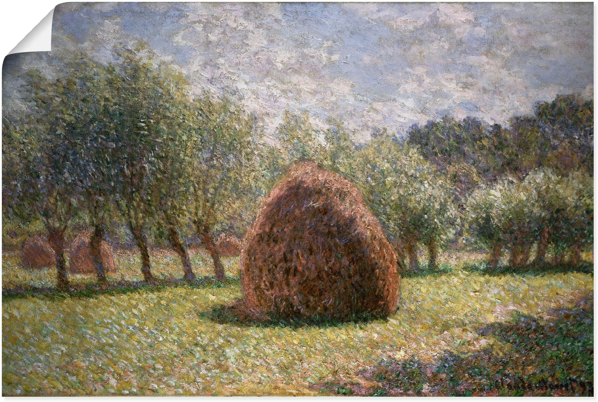 Kunstdruck »Heuschober bei Giverny. 1893«, Felder, (1 St.), als Alubild, Leinwandbild,...