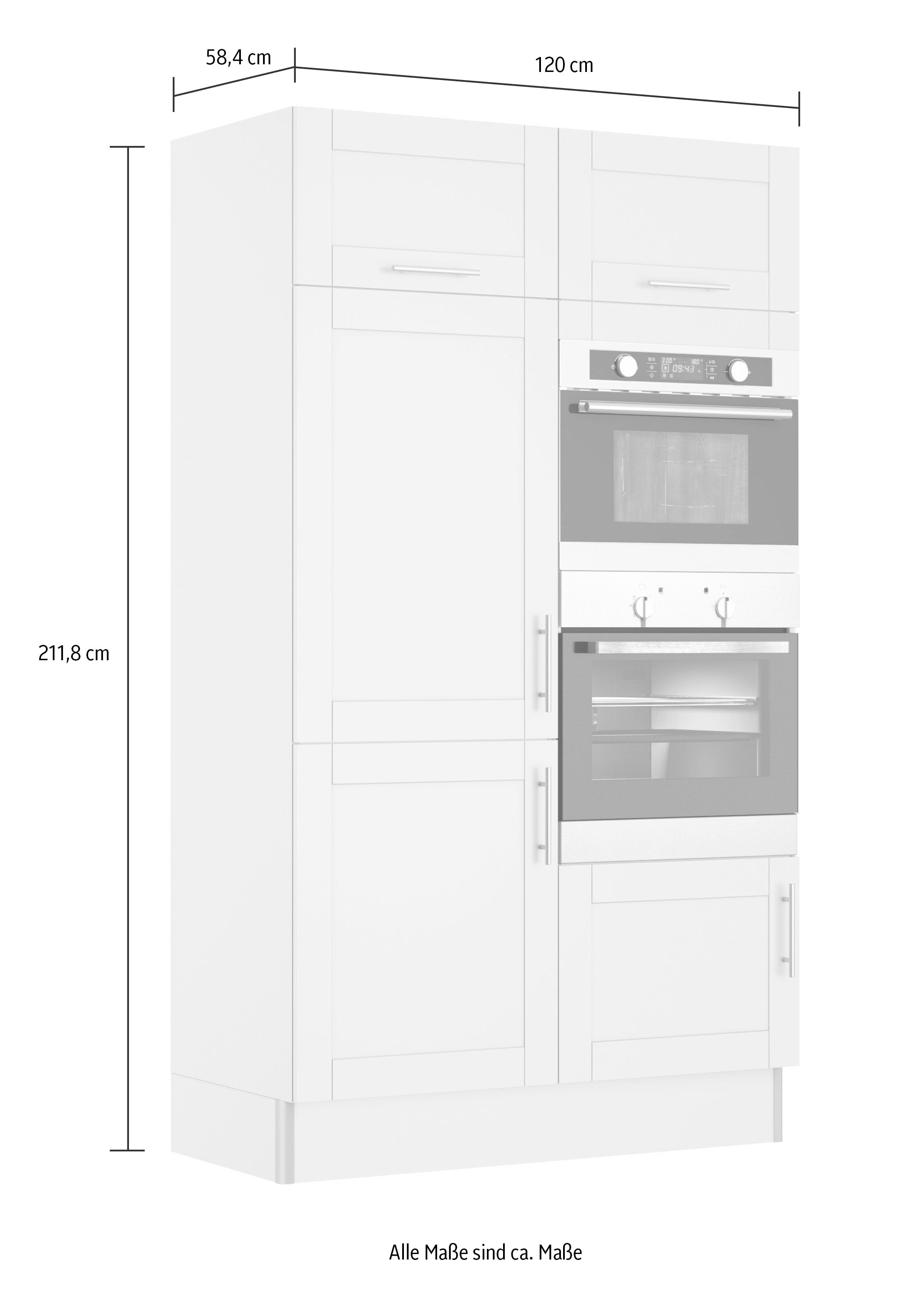 OPTIFIT Küche »Ahus, Hochschrankmodul«, Breite 120 cm,wahlweise mit E-Geräten,Soft-Close-Funktion