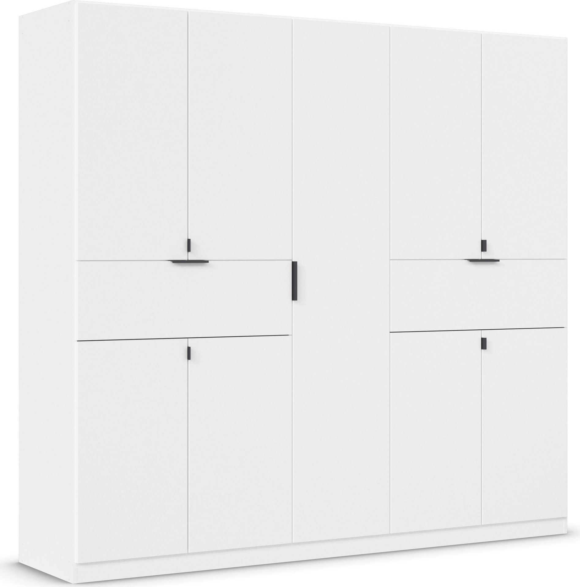 rauch Drehtürenschrank "Kleiderschrank Schrank Garderobe Wäscheschrank TICAO" Schubladen in der Höhe variabel positionierbar, mit 2 geräumigen Schubladen, viel Stauraum MADE IN GERMANY