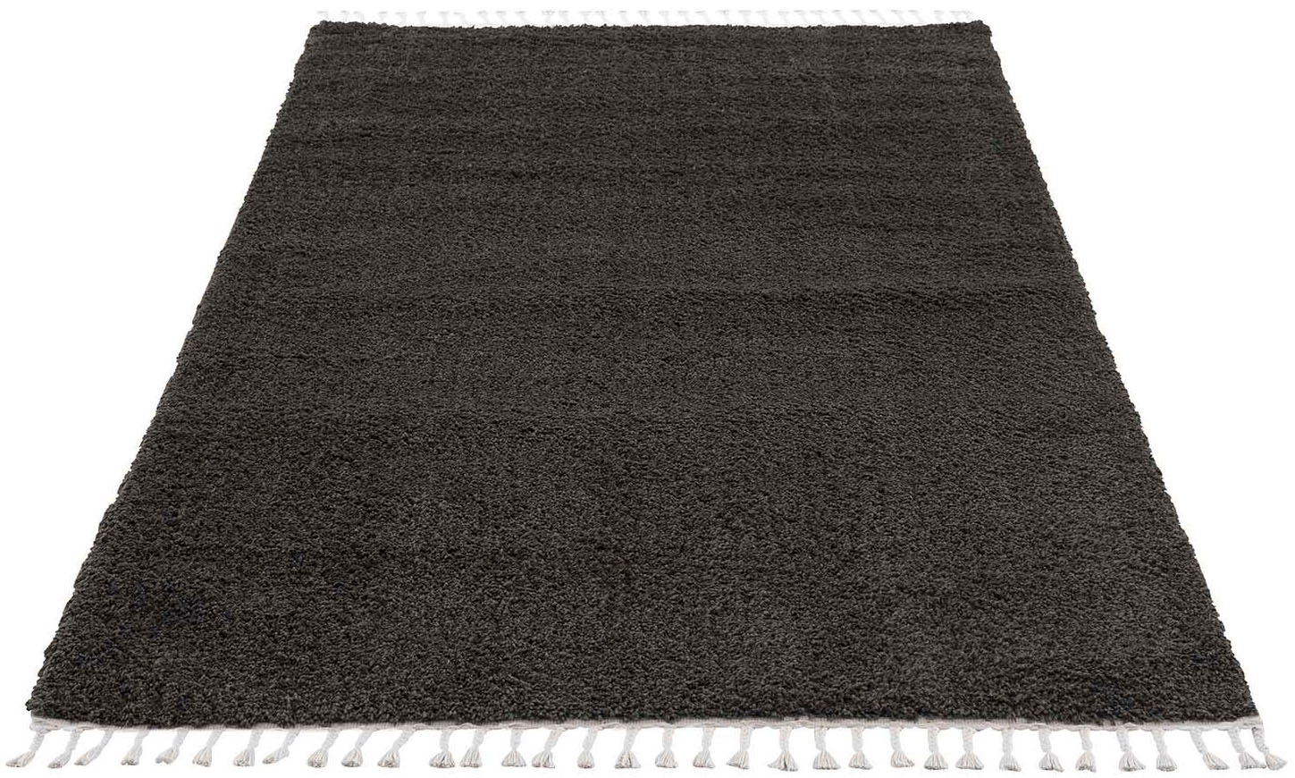 Carpet City Hochflor-Teppich »Pulpy 100«, rechteckig, 30 mm Höhe, Läufer, weich, mit Fransen, uni, viele Grössen, Wohnzimmer, Schafzimmer