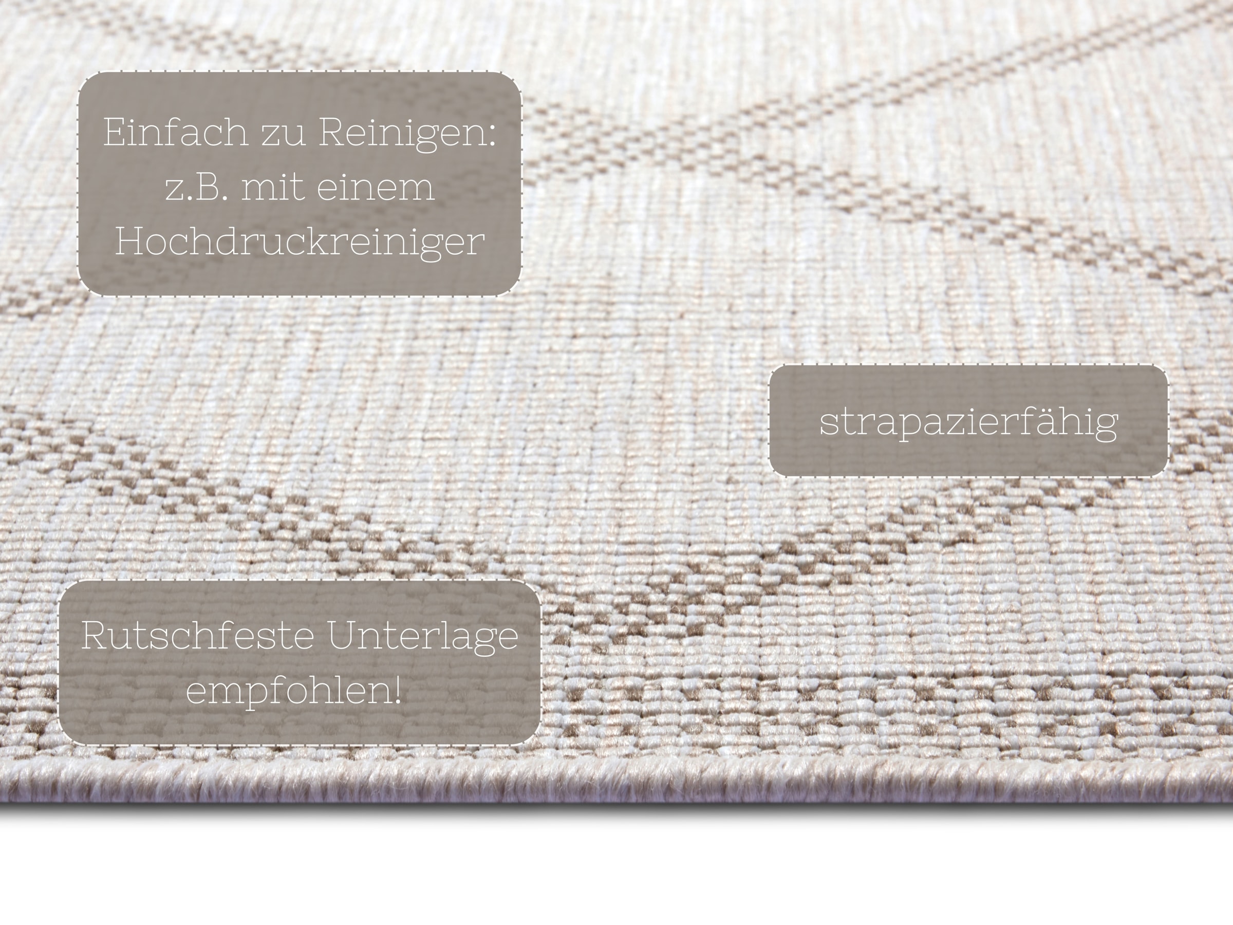 HANSE Home Teppich »Corsica Wendeteppich«, rechteckig, 5 mm Höhe, In-& Outdoor, Wetterfest, Balkon, Läufer, Wohnzimmer, Wasserfest