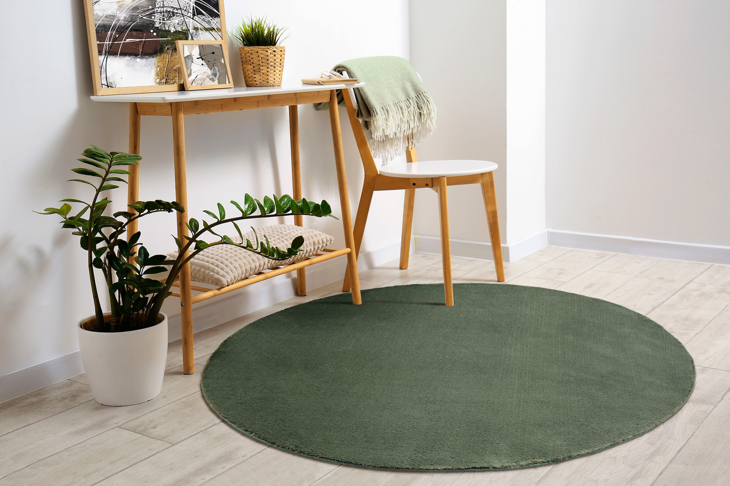 merinos Teppich »Loft 37«, rund, 16 mm Höhe, Kunstfellteppich besonders weich und kuschelig, Fell Haptik