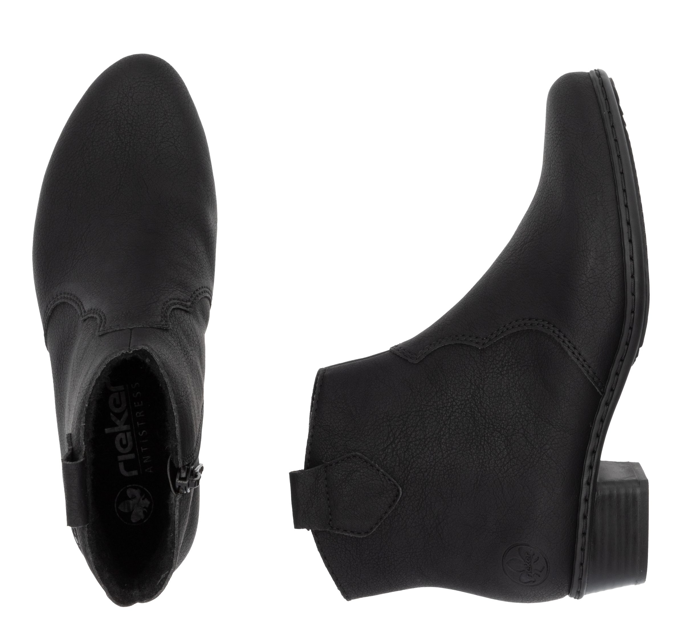 Rieker Westernstiefelette, Stiefelette, Cowboyboots, Blockabsatz, mit Innenreissverschluss