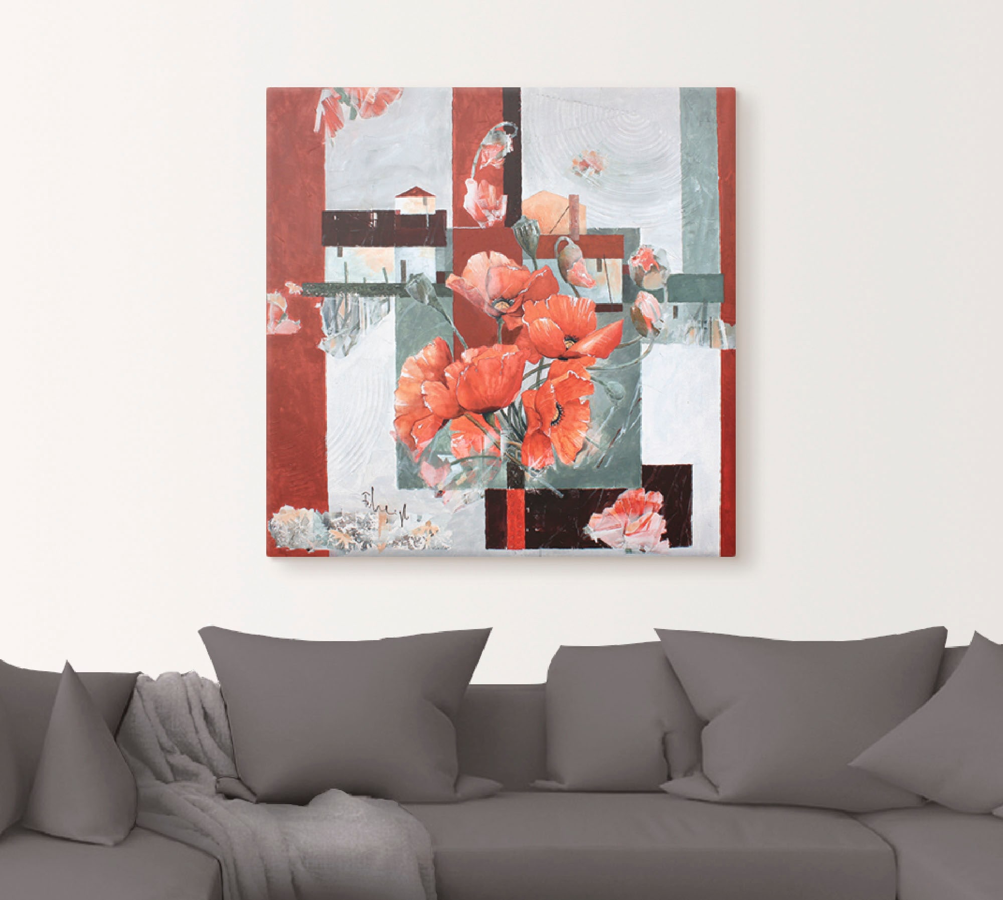 Artland Leinwandbild »Mohn Variation«, Blumen, (1 St.), auf Keilrahmen gespannt