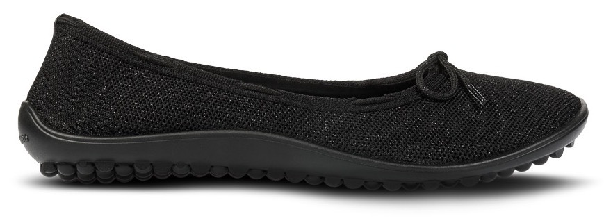 Leguano Barfussschuh »TANGO«, Ballerina, Slipper, Bequemschuh mit Zierschleife und Glitzer