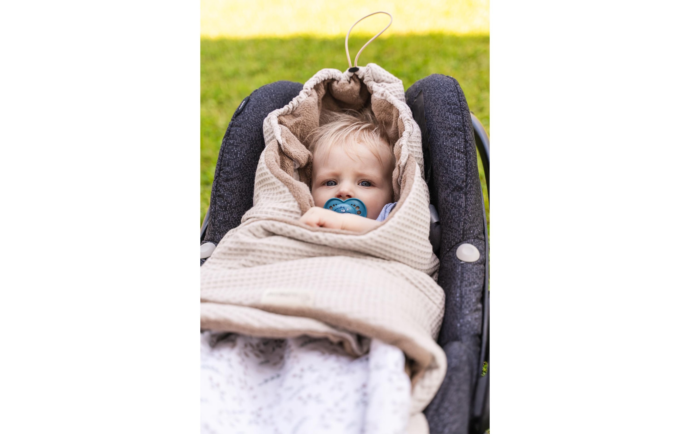 ULLENBOOM ® Babydecke »Waffel Floral Sand«