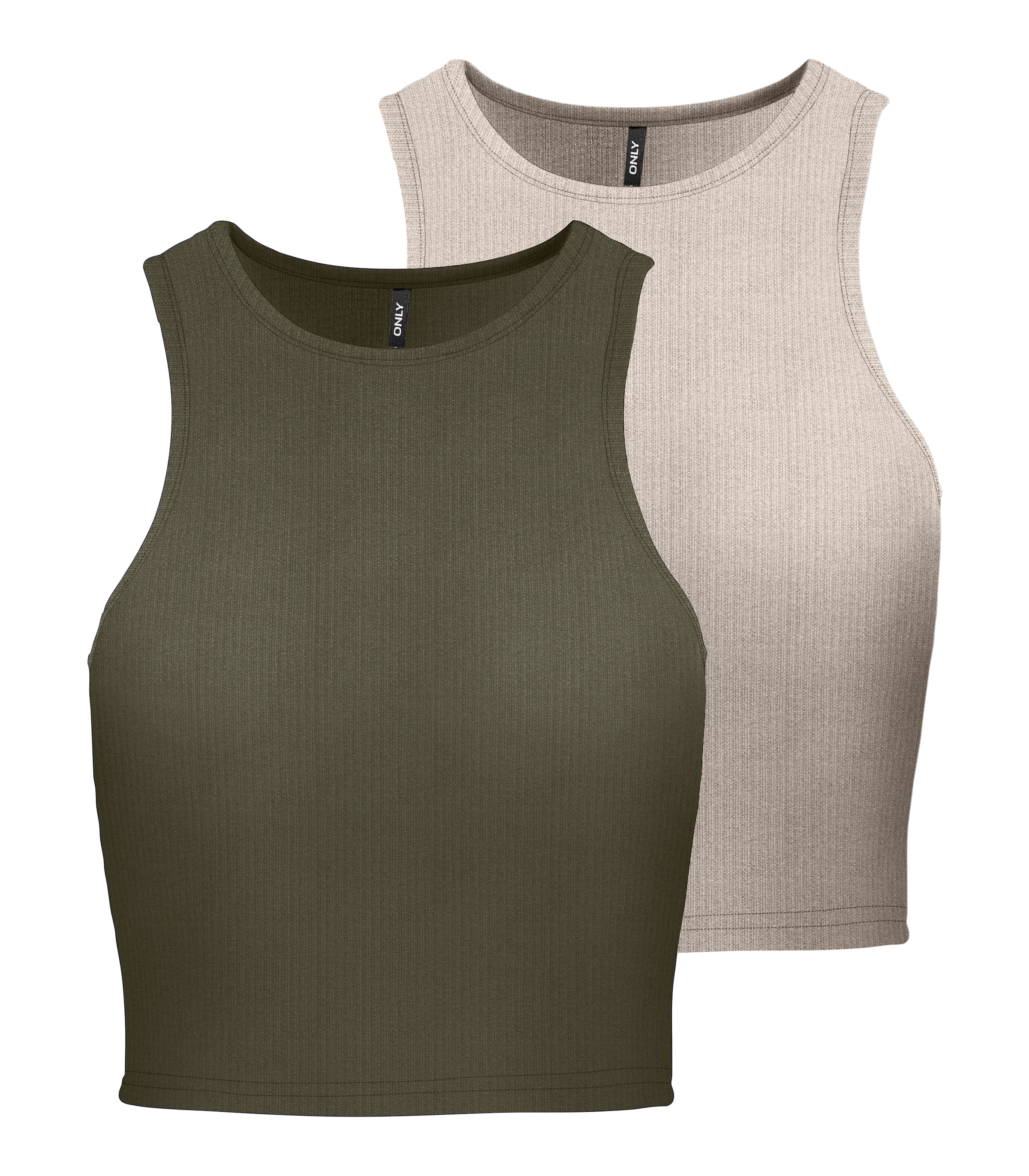 ONLY Crop-Top »ONLBELIA S/L CROP TOP CS JRS 2PACK«, (Packung, 2 tlg.)
