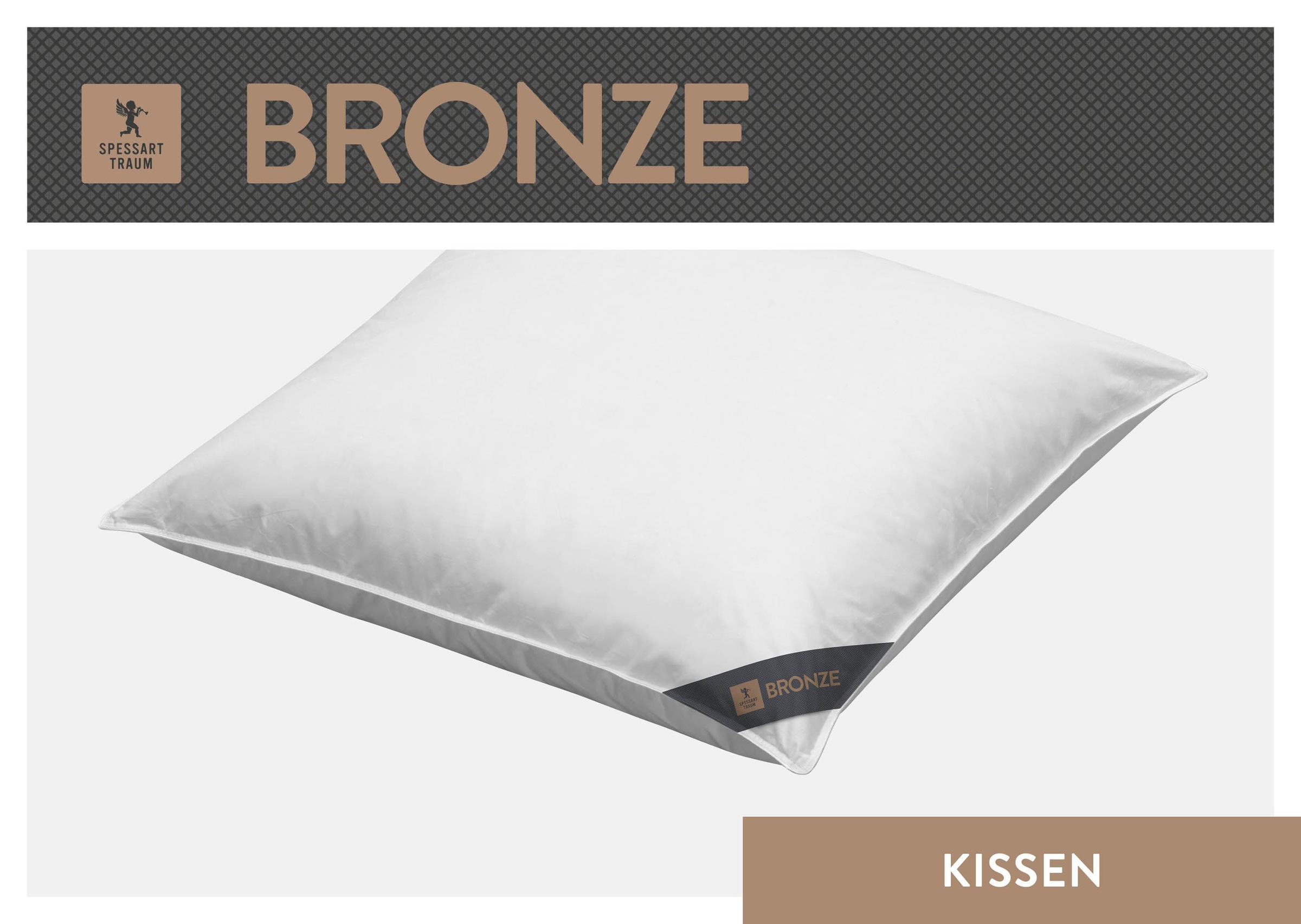 SPESSARTTRAUM 3-Kammer-Kopfkissen "Bronze" Füllung: Außen: 90% Daunen,10% Federn; Innen: 100% Federn 1 Stk. tlg. hergestellt in Deutschland, allergikerfreundlich