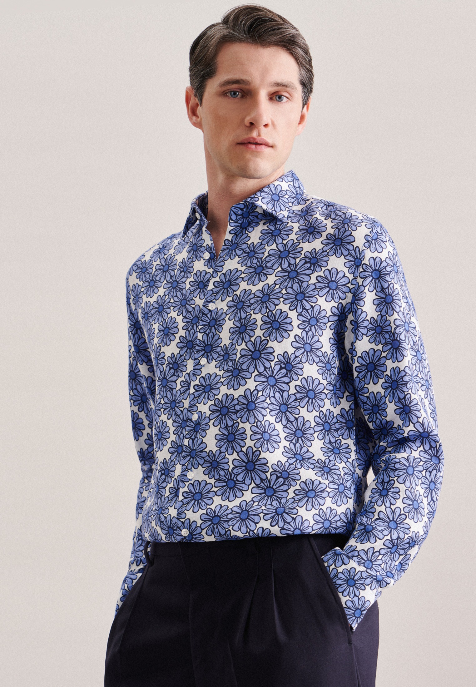 seidensticker Businesshemd »Slim« Slim Langarm Kentkragen Floral