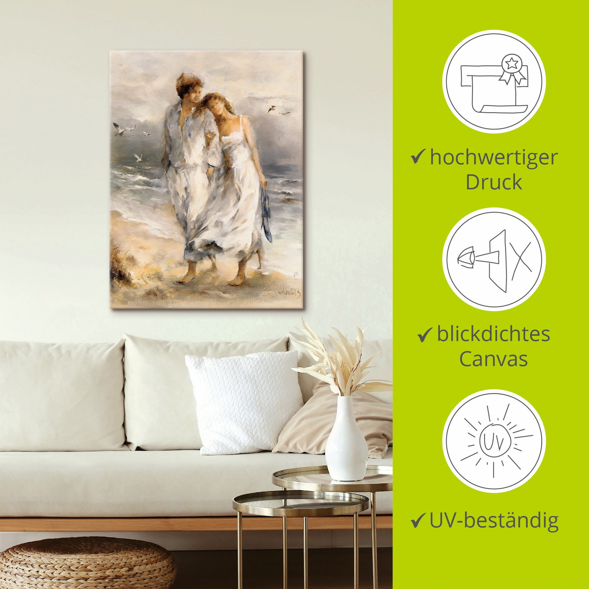 Artland Wandbild »Verliebt«, Paar, (1 St.), als Leinwandbild, Poster, Wandaufkleber in verschied. Grössen