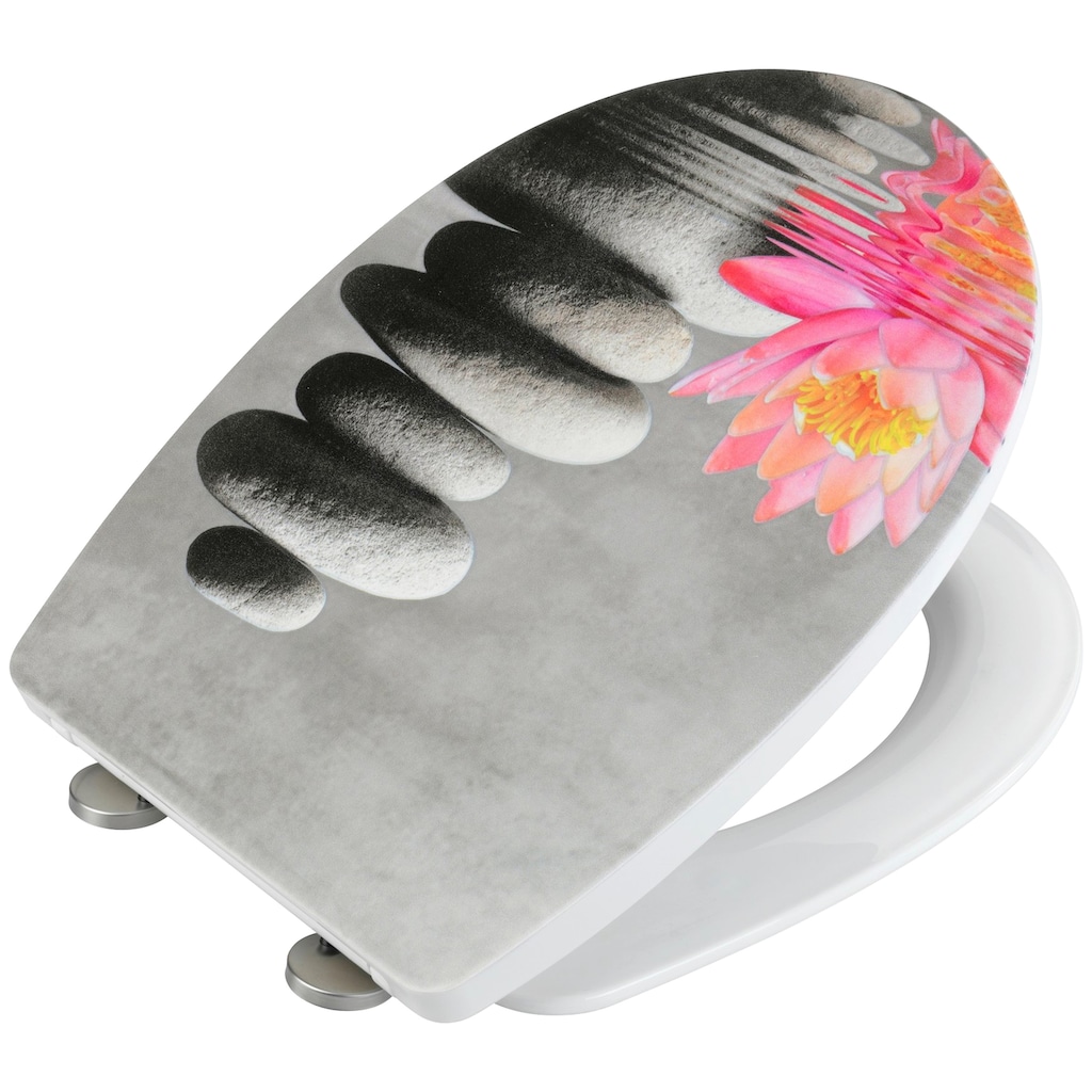 WENKO WC-Sitz »Water Lily mit Relief«, (1 St.)