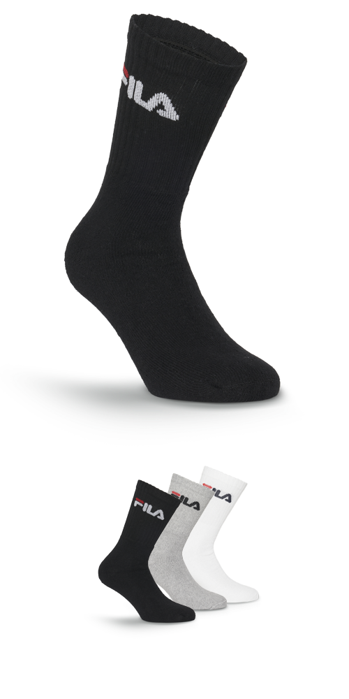 Fila Tennissocken »UNISEX CREW TENNIS FULL TERRY SOCKS«, (3 Paar), mit verstärkten Belastungszonen