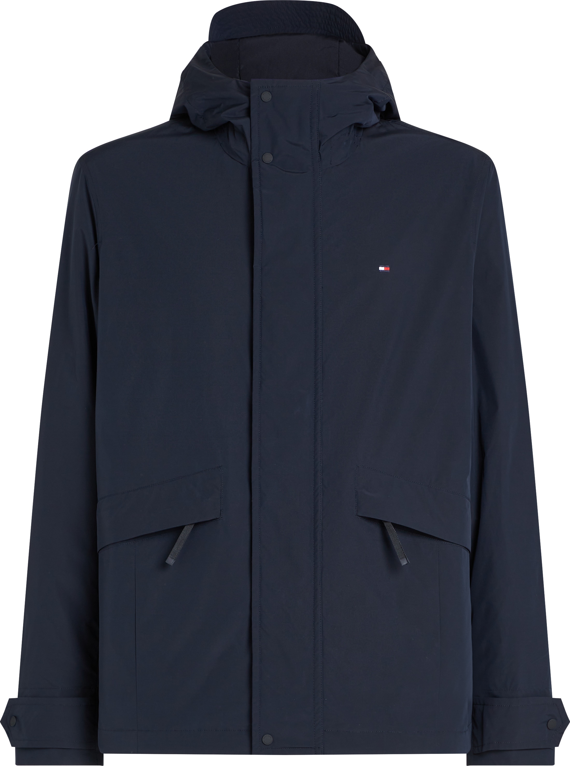 Tommy Hilfiger Big & Tall Allwetterjacke »BT-LW PACKABLE HOODED JKT-B«, mit Kapuze, in Grossen Grössen, Logostickerei