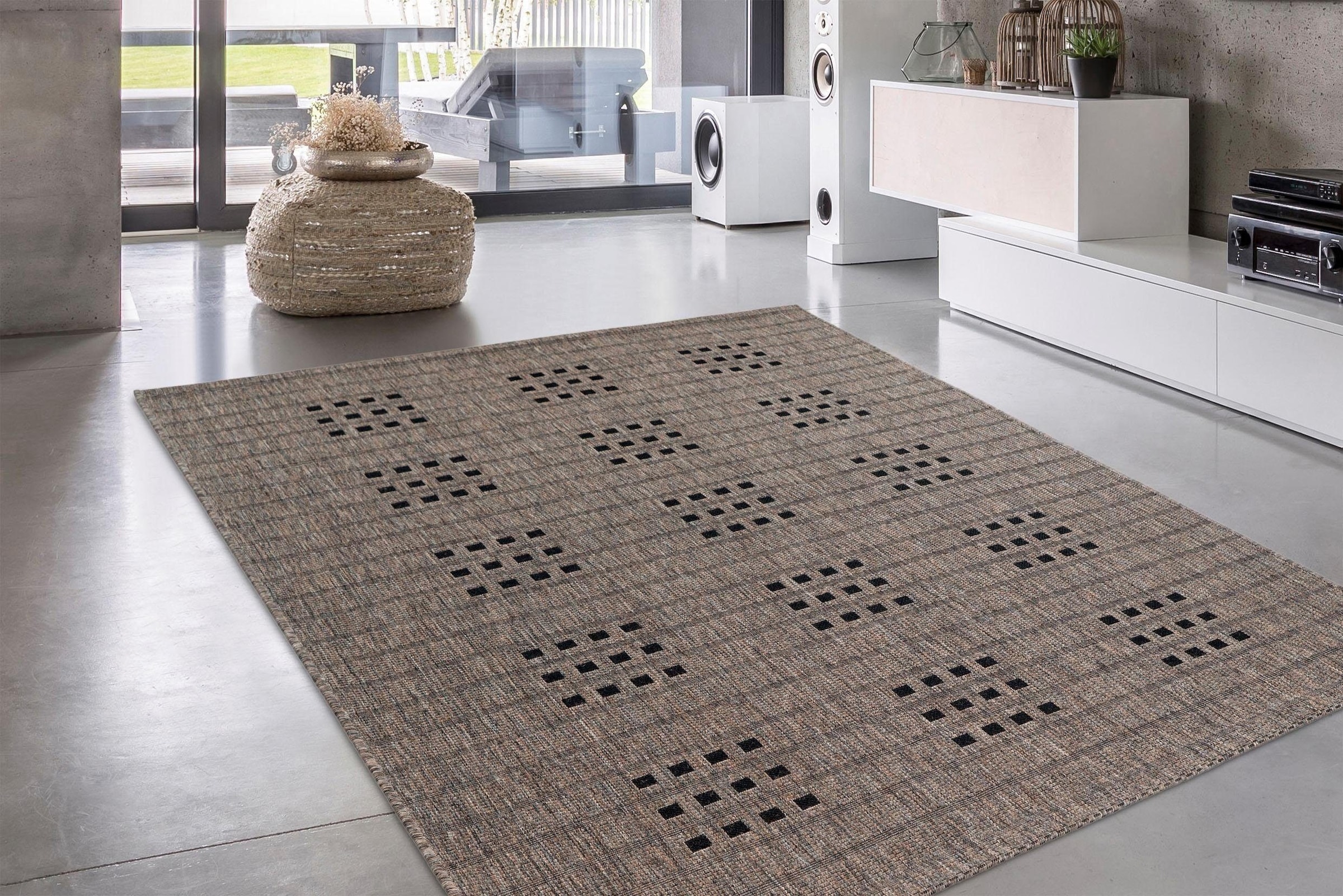 calo-deluxe Teppich »Perugia 1050«, rechteckig, 7 mm Höhe, In- und Outdoor geeignet, Wohnzimmer