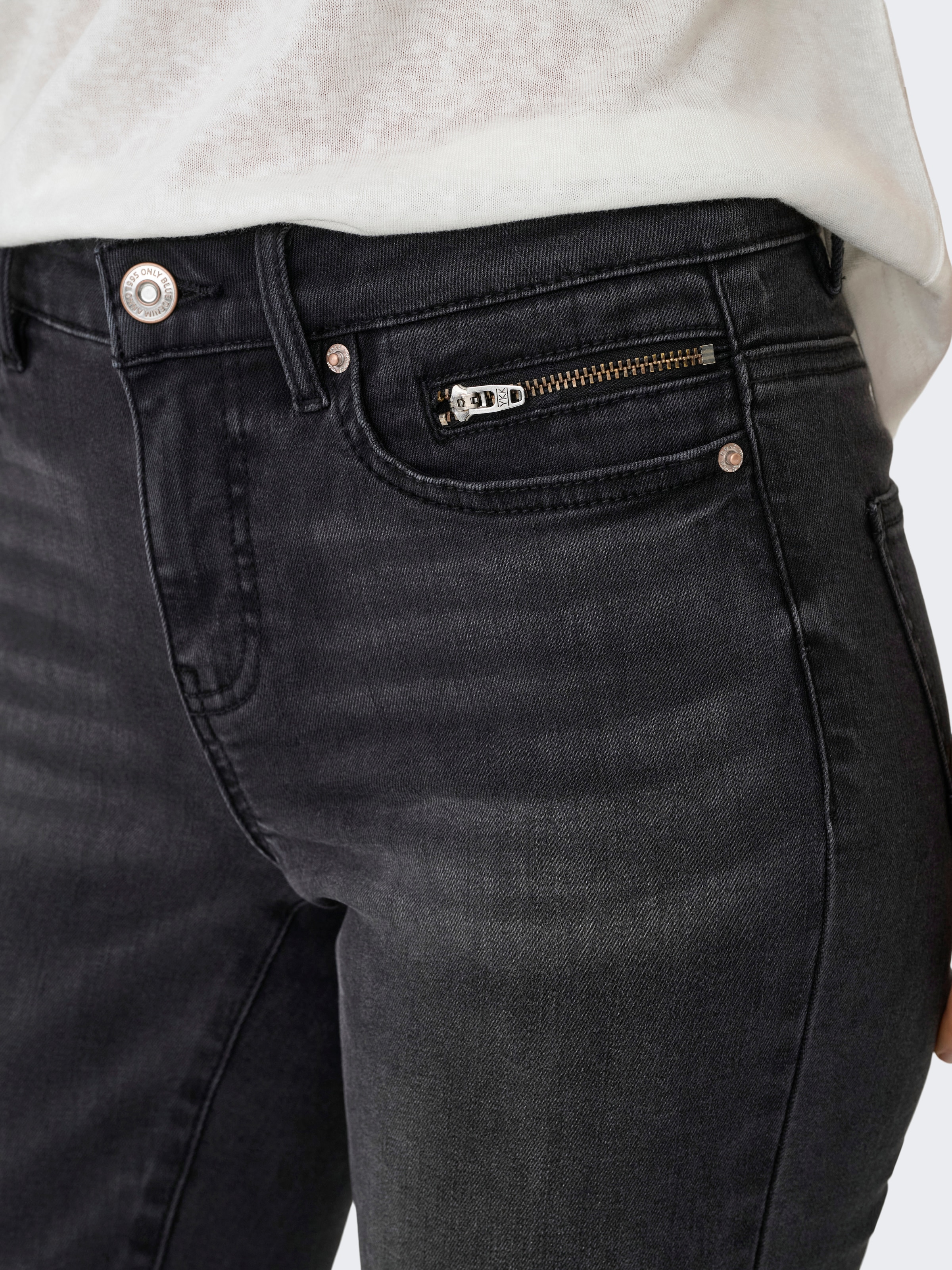ONLY Skinny-fit-Jeans »ONLWAUW MW ZIP SK ANK DNM BOX«